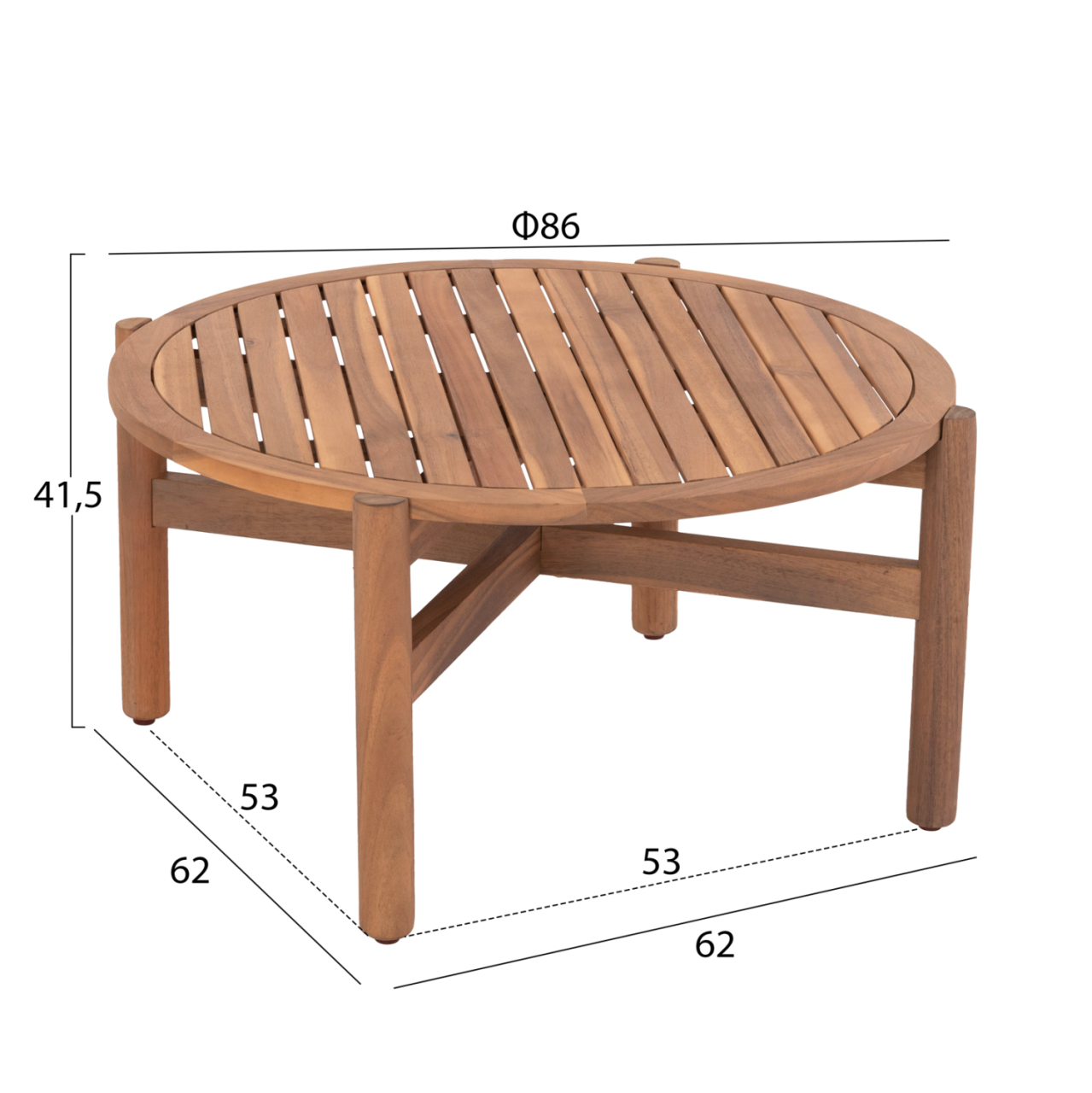 OUTDOOR LOUNGE SET 4PCS SANJI HM6219 ACACIA WOOD-ALUMINUM FRAME-ROPE [4]