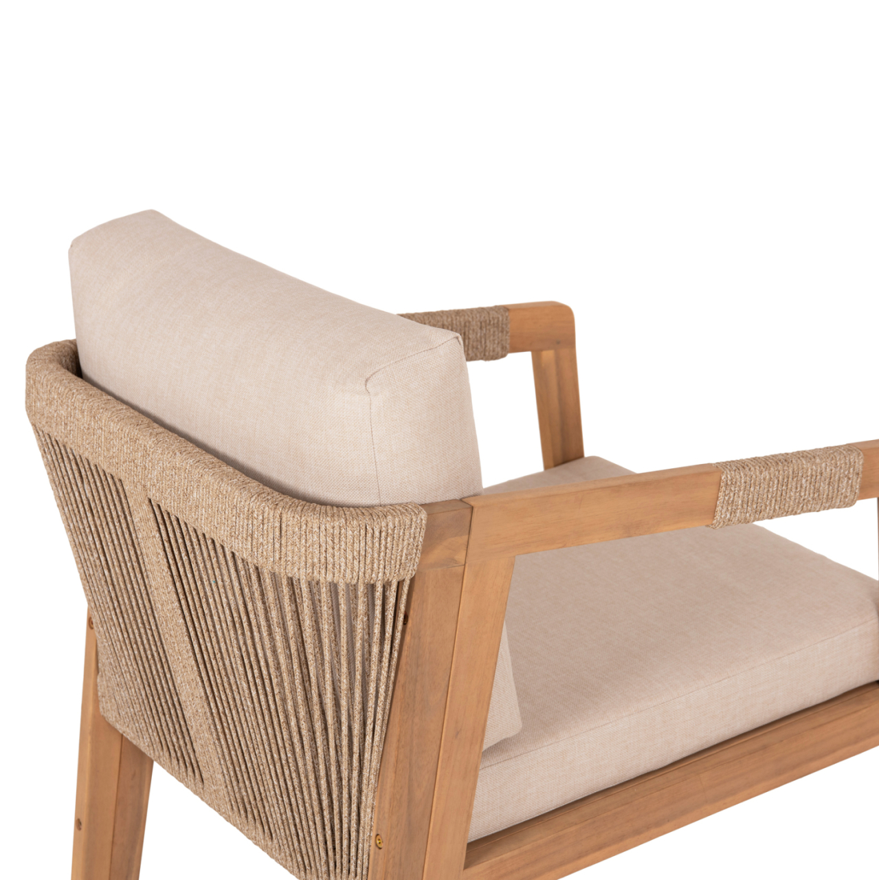 OUTDOOR LOUNGE SET 4PCS SAVANNA HM6442 ACACIA WOOD--ROPE--POLYESTER FABRIC IN BEIGE [8]