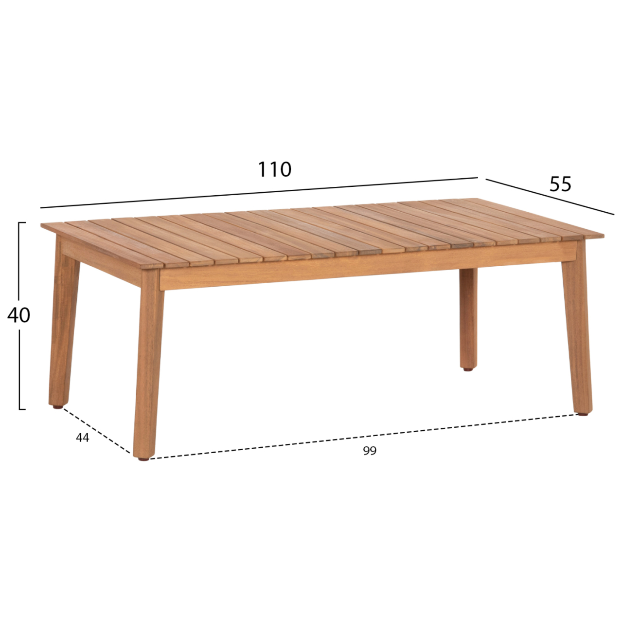 OUTDOOR LOUNGE SET 4PCS SAVANNA HM6442 ACACIA WOOD--ROPE--POLYESTER FABRIC IN BEIGE [4]