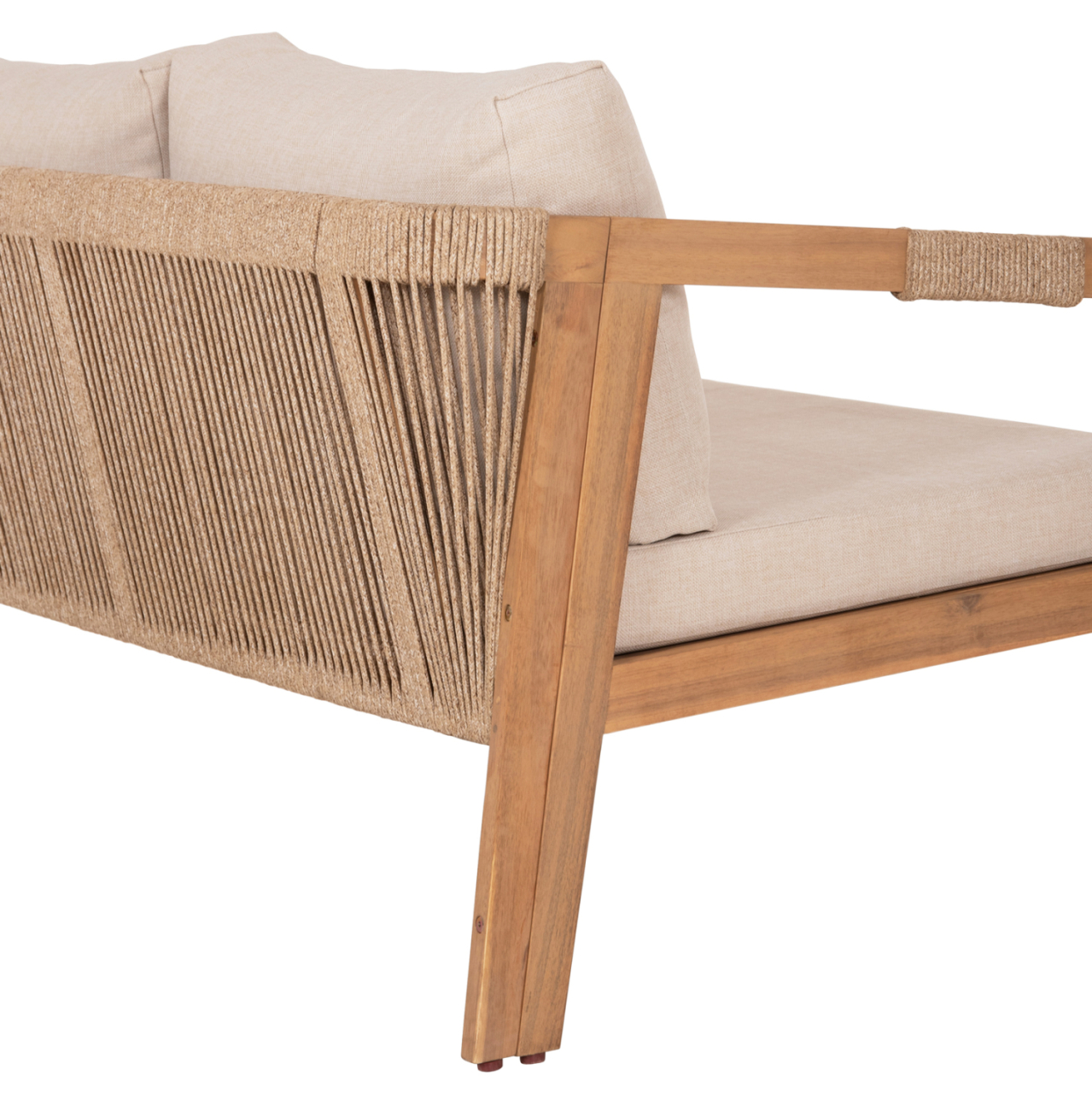 OUTDOOR LOUNGE SET 4PCS SAVANNA HM6442 ACACIA WOOD--ROPE--POLYESTER FABRIC IN BEIGE [7]