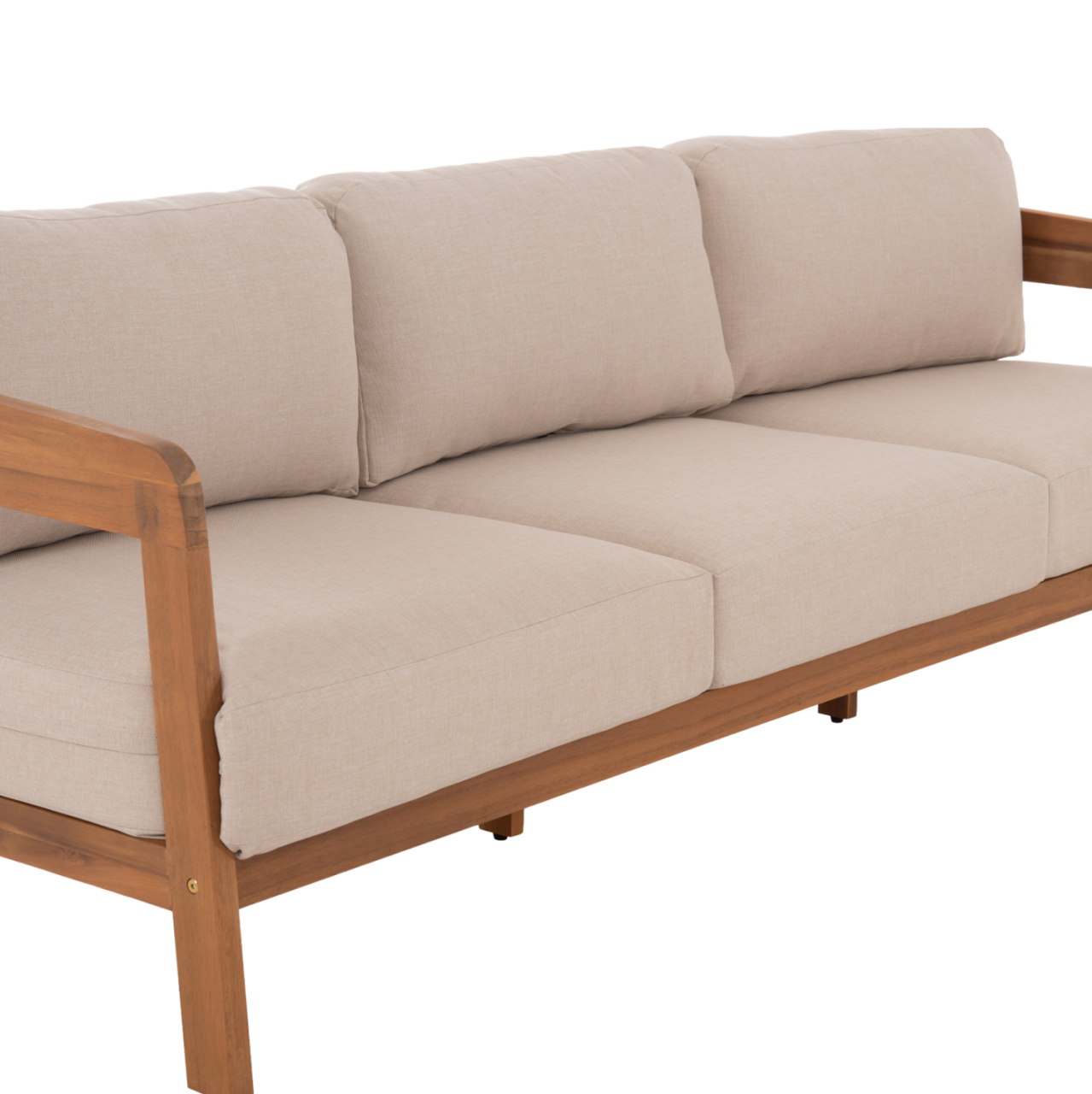 OUTDOOR LOUNGE SET 4PCS SOLARA HM6514 ACACIA WOOD--POLYESTER CUSHIONS COVERS IN ECRU [8]