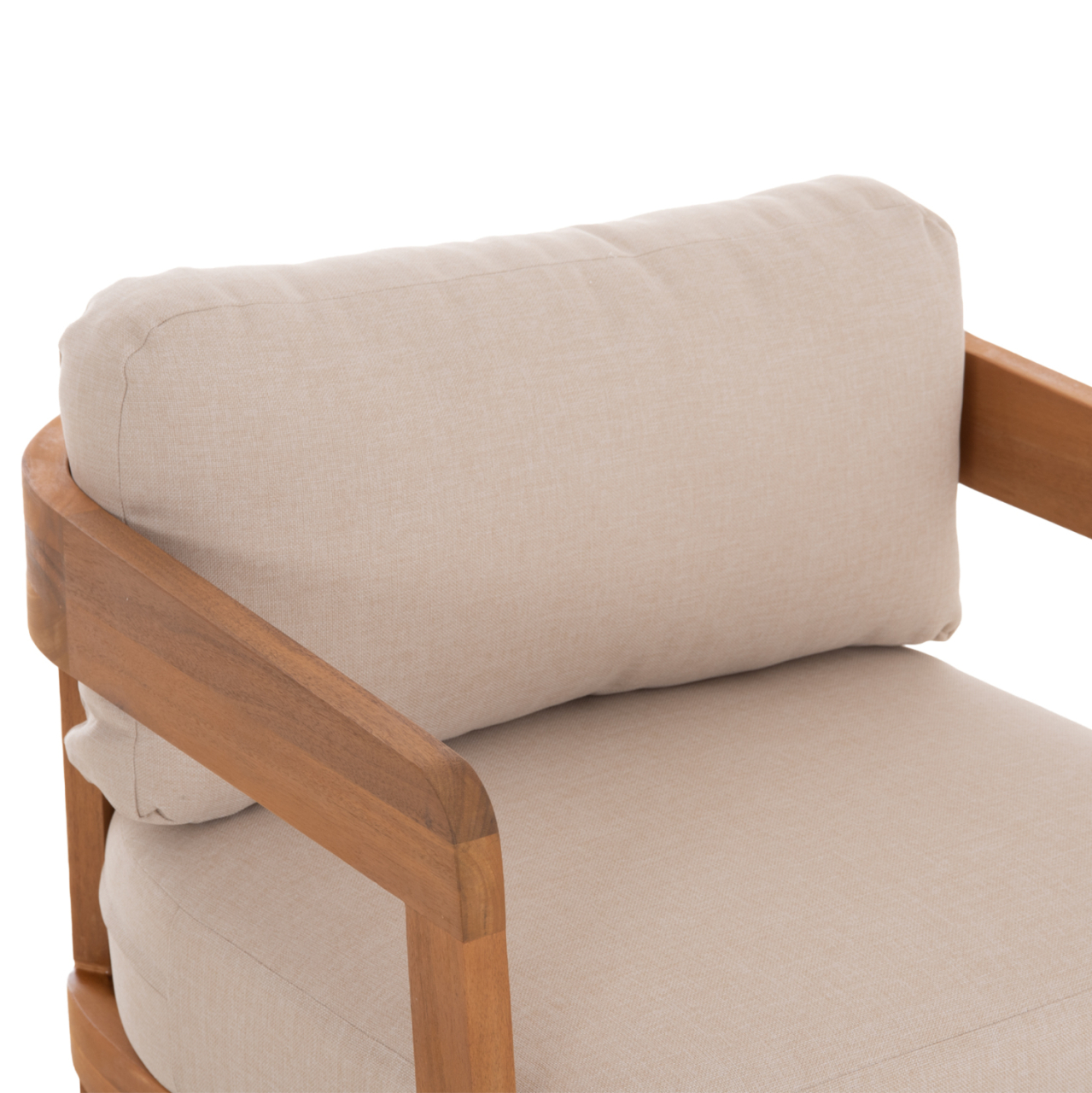 OUTDOOR LOUNGE SET 4PCS SOLARA HM6514 ACACIA WOOD--POLYESTER CUSHIONS COVERS IN ECRU [9]