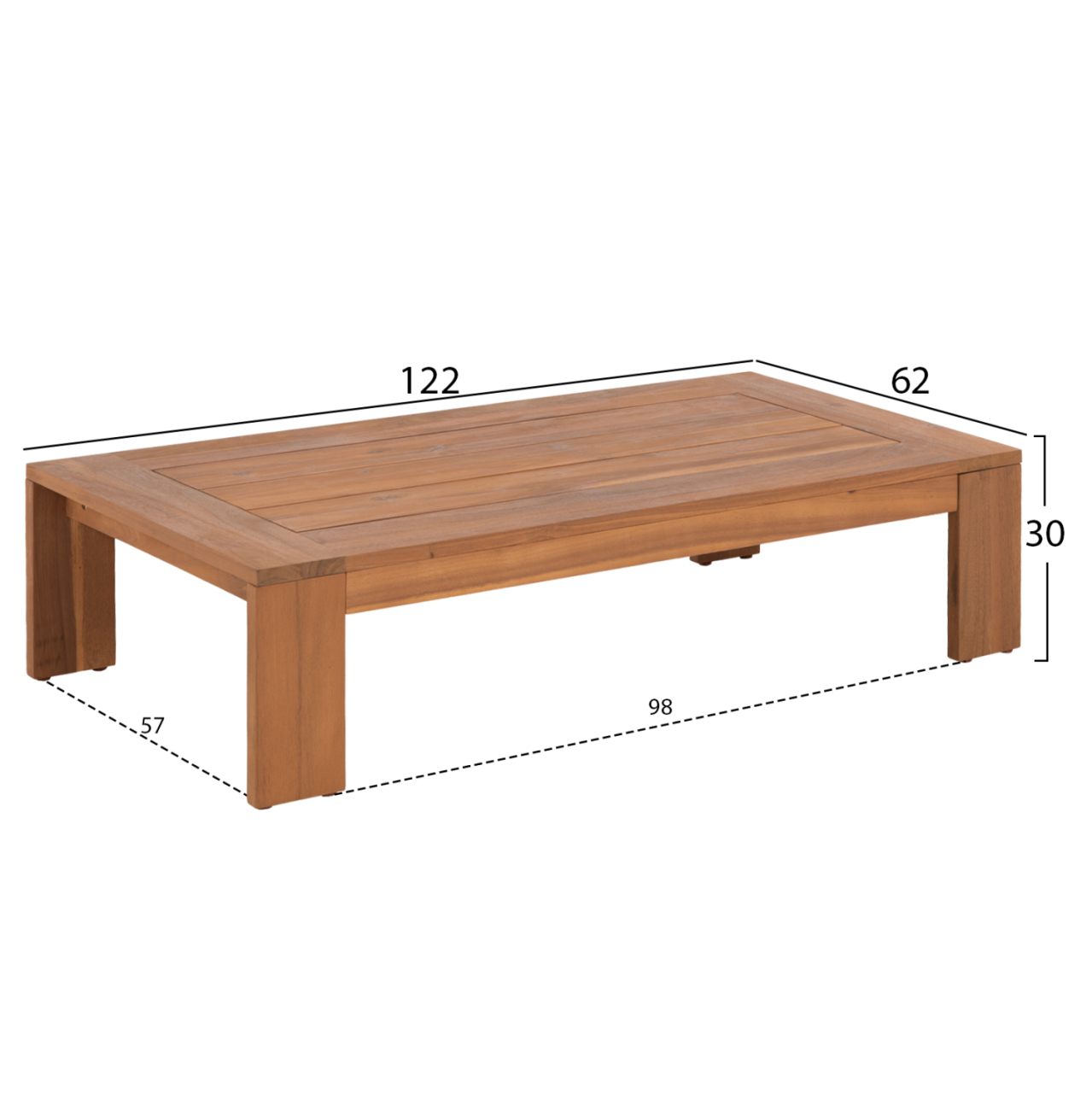 OUTDOOR LOUNGE SET 4PCS SOLARA HM6514 ACACIA WOOD--POLYESTER CUSHIONS COVERS IN ECRU [4]