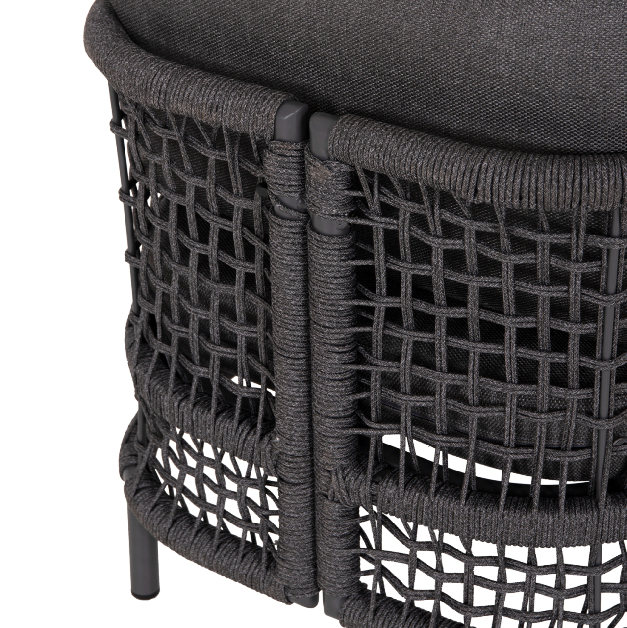 OUTDOOR LOUNGE SET 4PCS SONDRA HM6251.01 ALUMINUM-ROPE-CUSHIONS IN GREY [9]