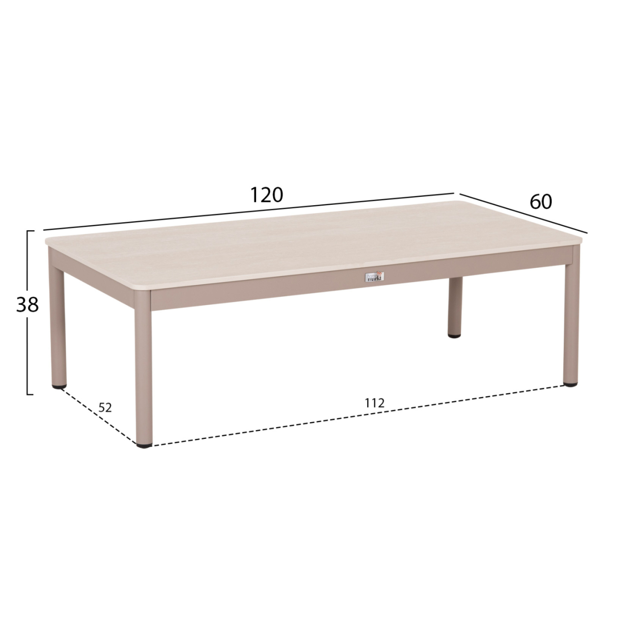 OUTDOOR LOUNGE SET 4PCS SONDRA HM6251.02 ALUMINUM and ROPE IN CAPPUCCINO--CUSHIONS IN BEIGE [4]