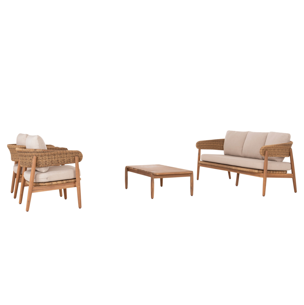 OUTDOOR LOUNGE SET 4PCS TERRA HM6449 ACACIA WOOD-ROPE--CUSHIONS IN BEIGE [6]