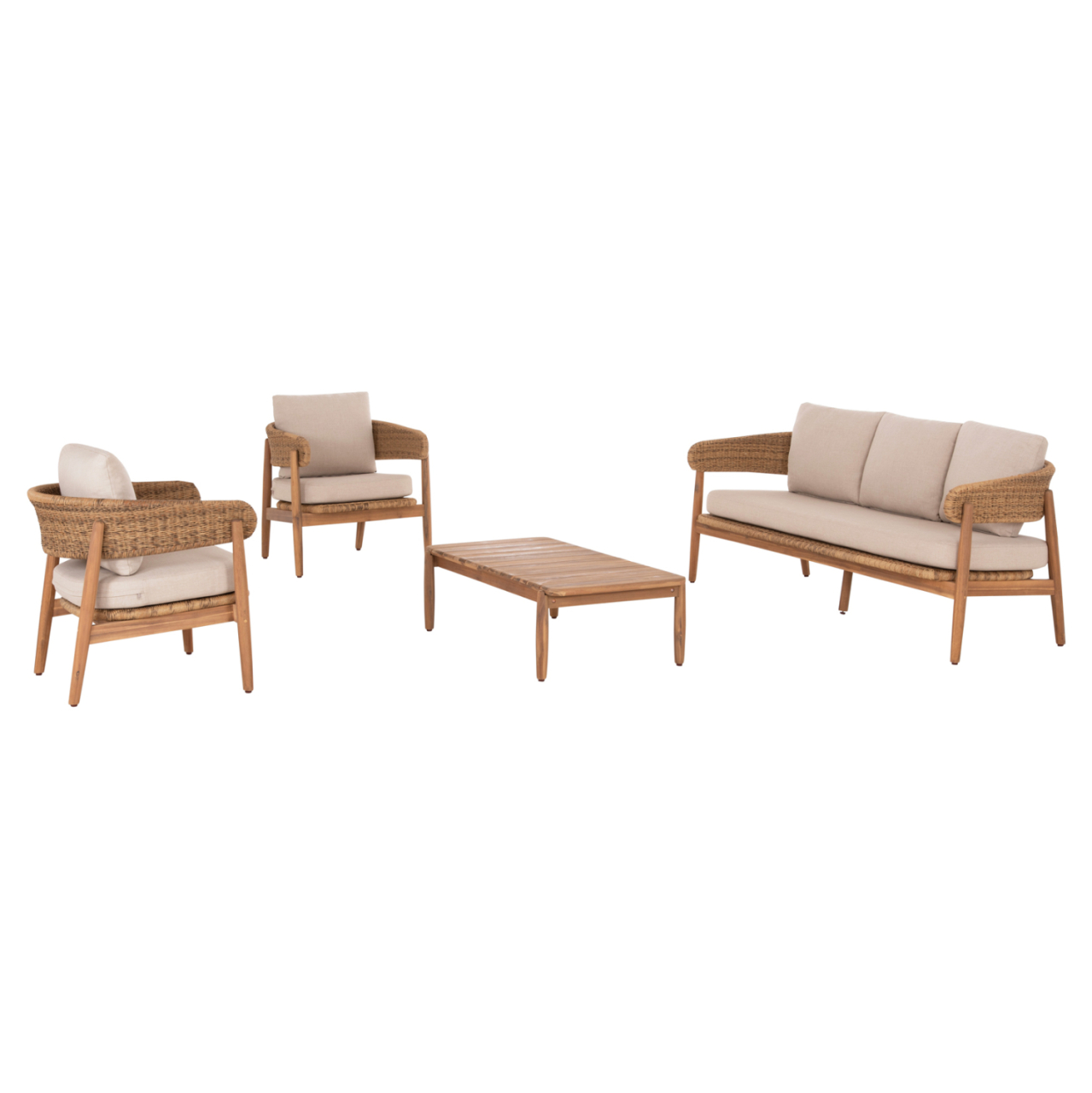 OUTDOOR LOUNGE SET 4PCS TERRA HM6449 ACACIA WOOD-ROPE--CUSHIONS IN BEIGE [5]
