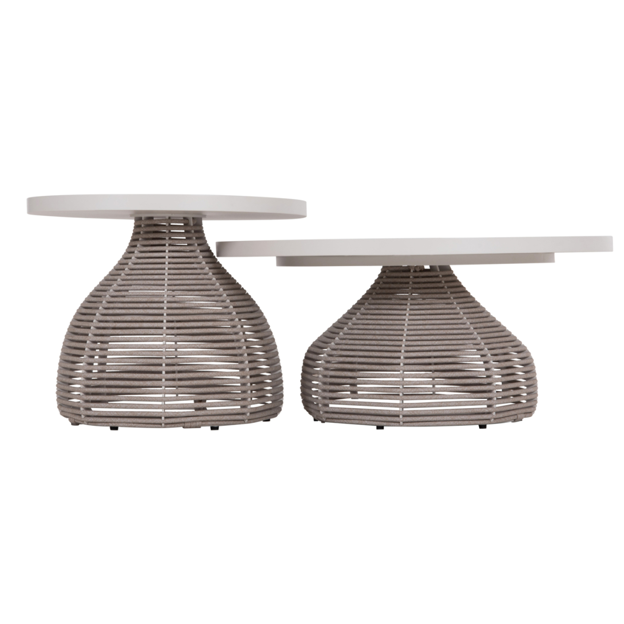 OUTDOOR LOUNGE SET 5PCS DRISCOLL HM6473.02 IVORY WHITE ALUMINUM--BEIGE ROPE and OLEFIN FABRIC [8]