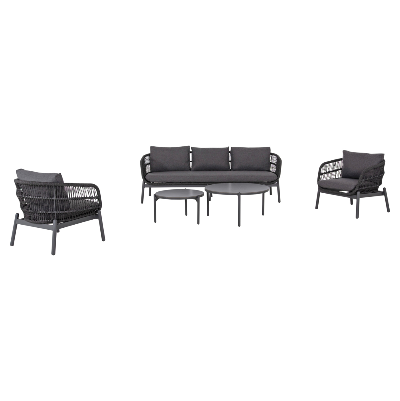 OUTDOOR LOUNGE SET 5PCS MEMFIS HM6470.01 ALUMINUM-ROPE-CERAMIC TOP---GREY [6]