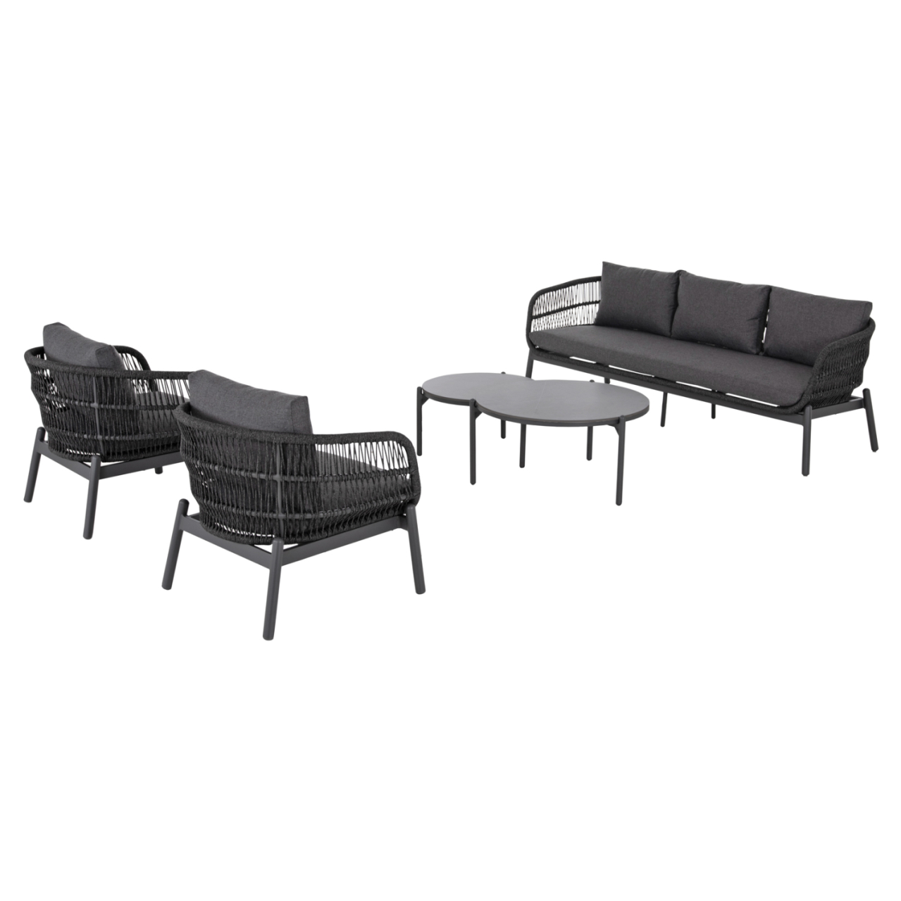 OUTDOOR LOUNGE SET 5PCS MEMFIS HM6470.01 ALUMINUM-ROPE-CERAMIC TOP---GREY [5]