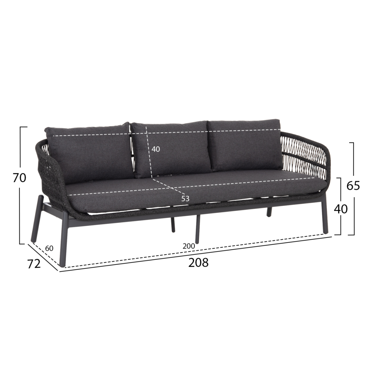 OUTDOOR LOUNGE SET 5PCS MEMFIS HM6470.01 ALUMINUM-ROPE-CERAMIC TOP---GREY [2]