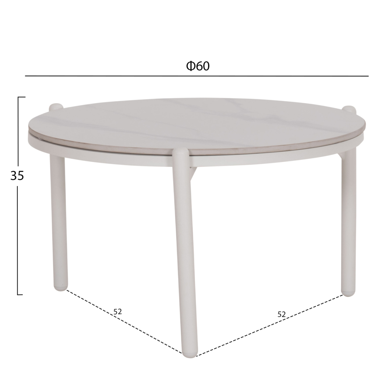 OUTDOOR LOUNGE SET 5PCS MEMFIS HM6470.03 ALUMINUM-ROPE-CERAMIC TOP--WHITE [5]