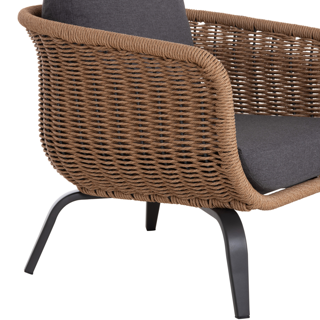 OUTDOOR LOUNGE SET 5PCS STERN HM6555.01 ALUMINUM and OLEFIN IN GREY--TWIST WICKER IN NATURAL [9]