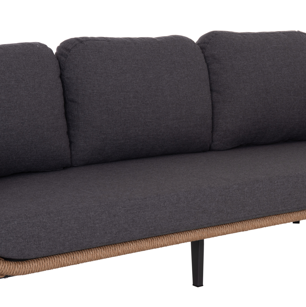 OUTDOOR LOUNGE SET 5PCS STERN HM6555.01 ALUMINUM and OLEFIN IN GREY--TWIST WICKER IN NATURAL [8]