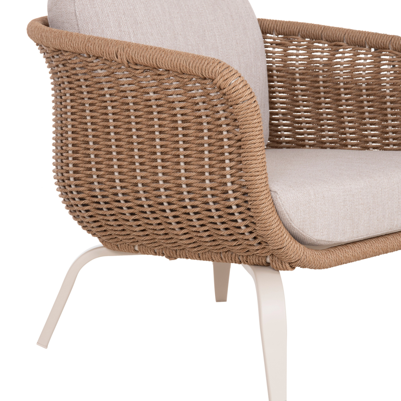 OUTDOOR LOUNGE SET 5PCS STERN HM6555.02 ALUMINUM and OLEFIN IN LIGHT BEIGE--TWIST WICKER IN NATURAL [9]