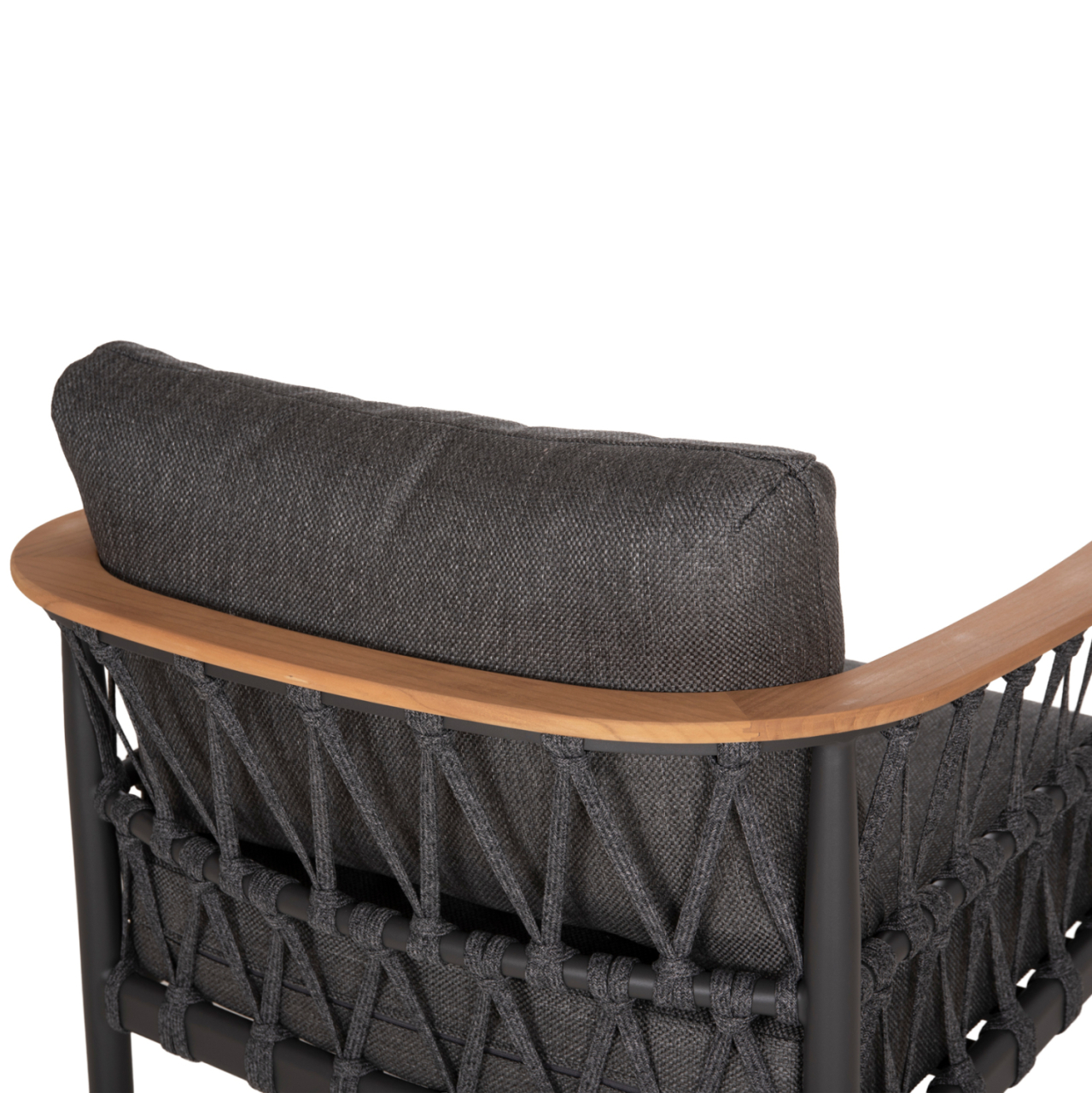 OUTDOOR LOUNGE SET 5PCS STREAM HM6426.01 DARK GREY ALUMINUM-STRAP ROPE- OLEFIN FABRIC [9]