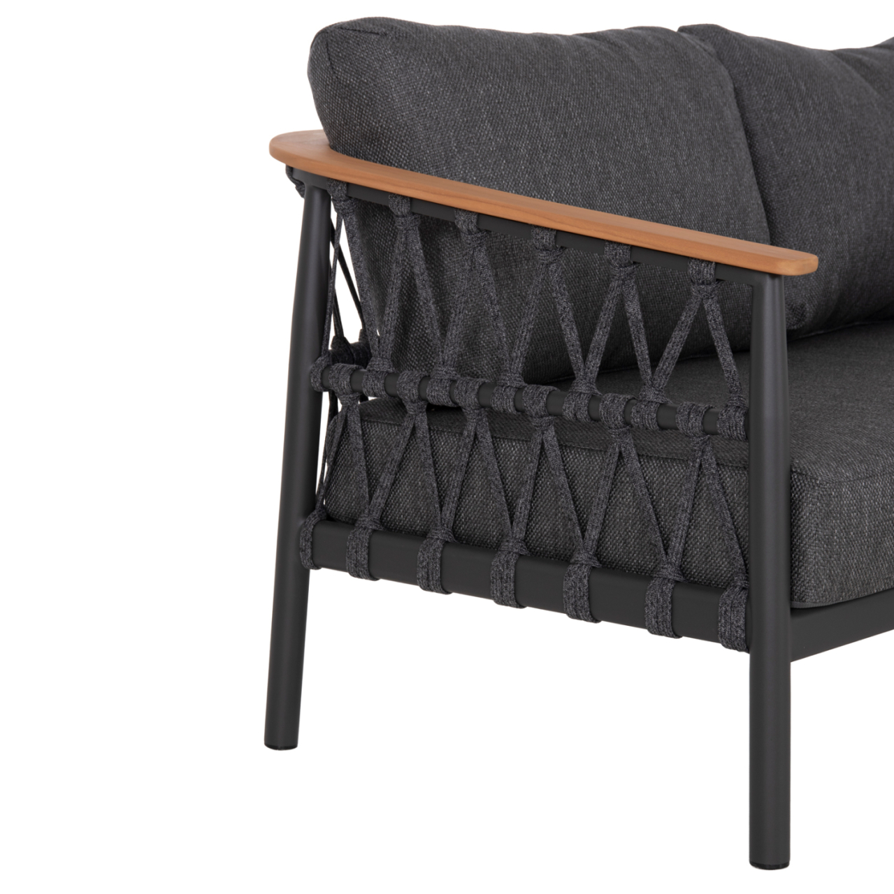 OUTDOOR LOUNGE SET 5PCS STREAM HM6426.01 DARK GREY ALUMINUM-STRAP ROPE- OLEFIN FABRIC [8]