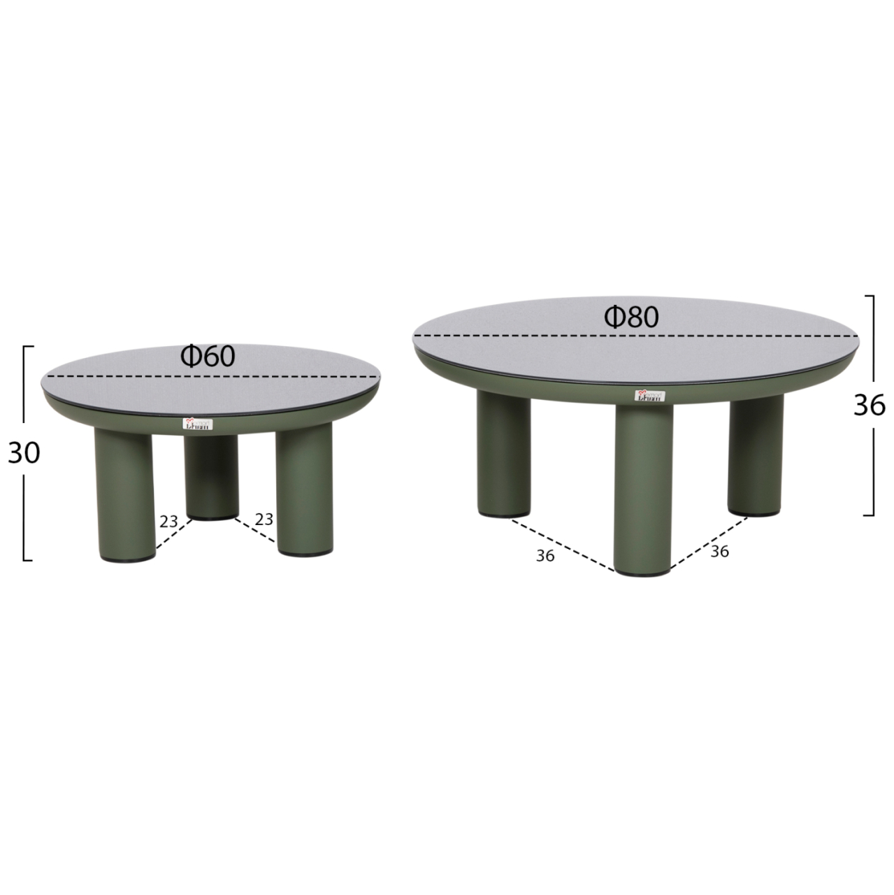 OUTDOOR LOUNGE SET 5PCS STREAM HM6426.07 ALUMINUM IN GREEN-DARK GREY STRAP ROPE and OLEFIN FABRIC [4]