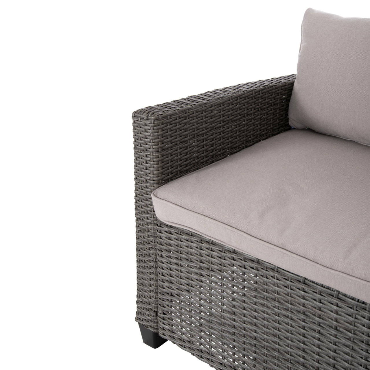 OUTDOOR LOUNGE SET CORNER SOFAandTABLE CARSON HM6078.01 GREY SYNTHETIC RATTAN-CUSHIONS-PS WOOD [7]