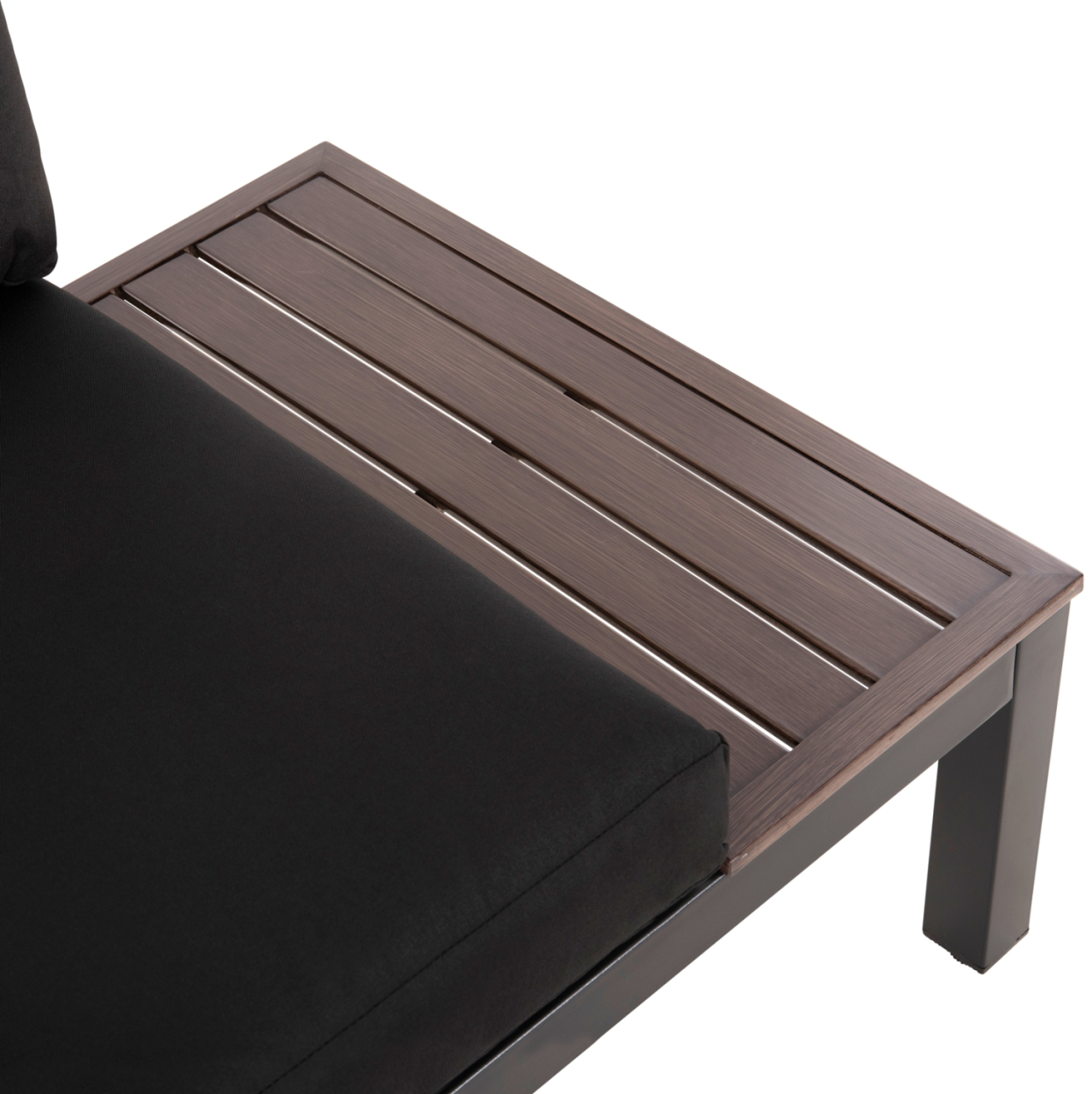 OUTDOOR LOUNGE SET DEX 3PCS POLYMORPHIC HM6090 ALUMINUM IN ANTHRACITE and BROWN-BLACK CUSHIONS [6]
