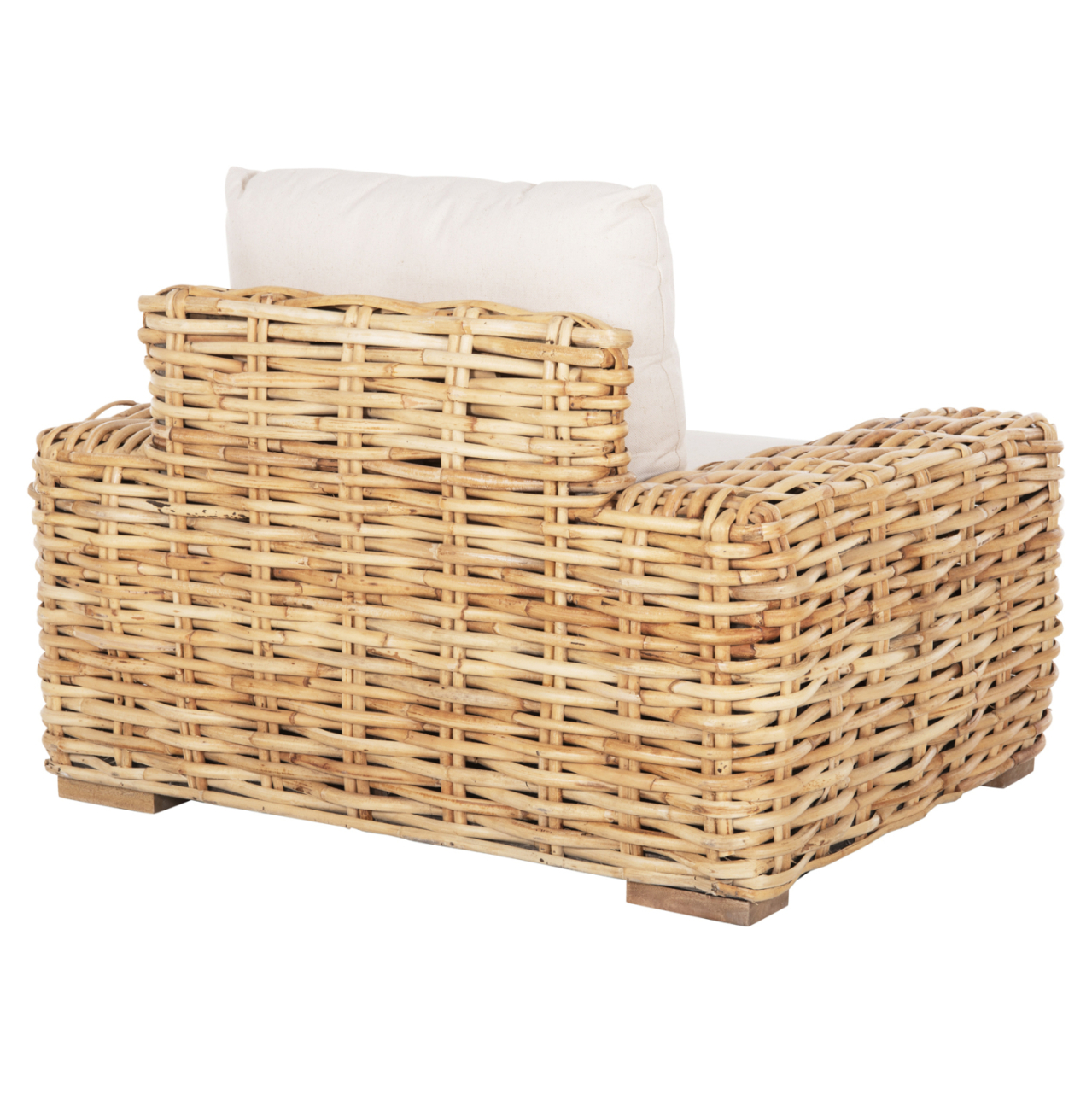 OUTDOOR LOUNGER TROPEL HM9810 MANGO WOOD-RATTAN NATURAL-WHITE CUSHIONS 110x88x70-85Hcm. [5]