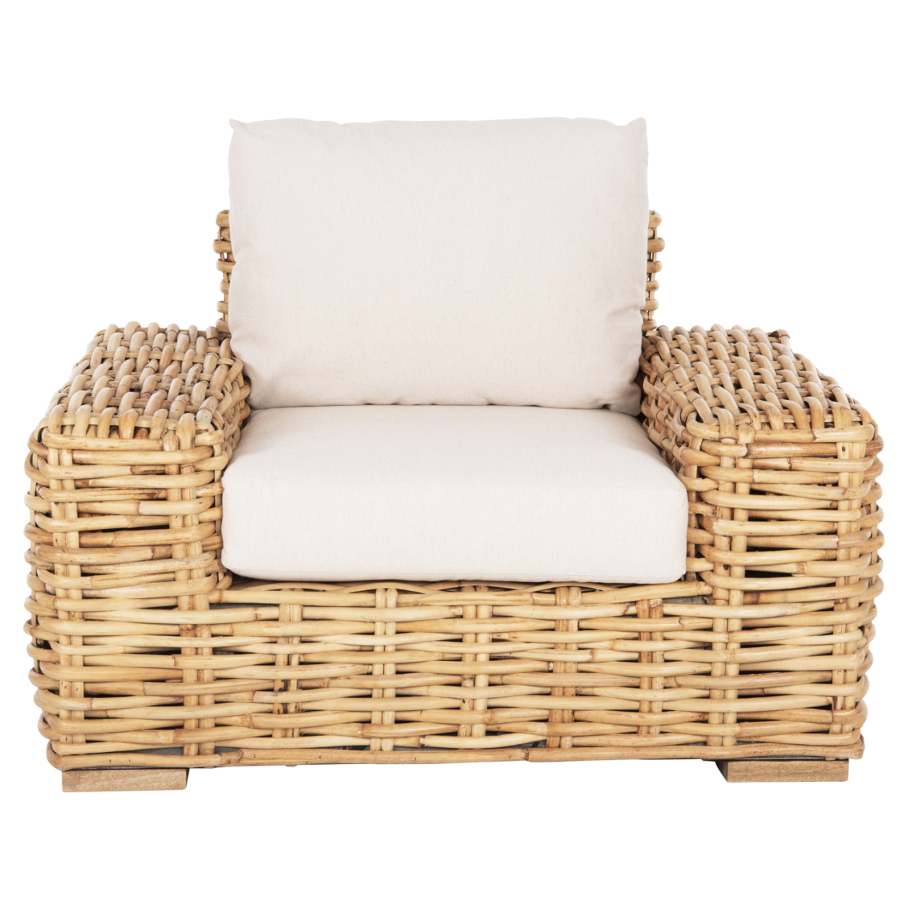 OUTDOOR LOUNGER TROPEL HM9810 MANGO WOOD-RATTAN NATURAL-WHITE CUSHIONS 110x88x70-85Hcm. [3]