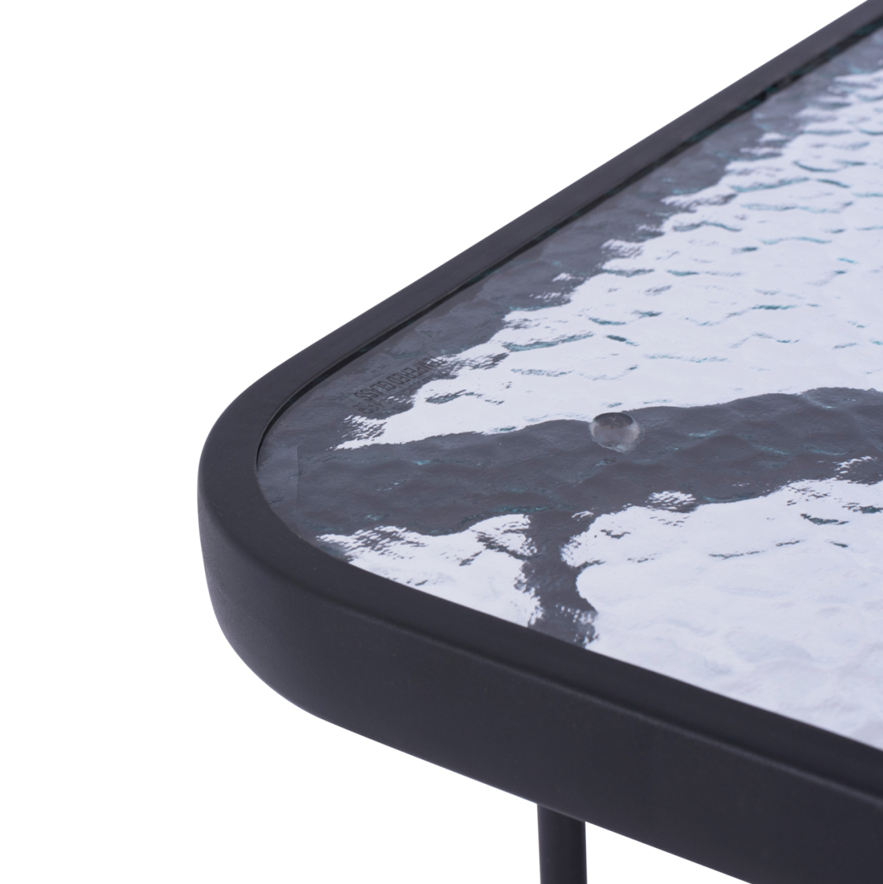 OUTDOOR METALLIC TABLE ADAM HM5020.01 DARK GREY WITH SAFETY GLASS TOP 110Χ60Χ71Hcm. [4]