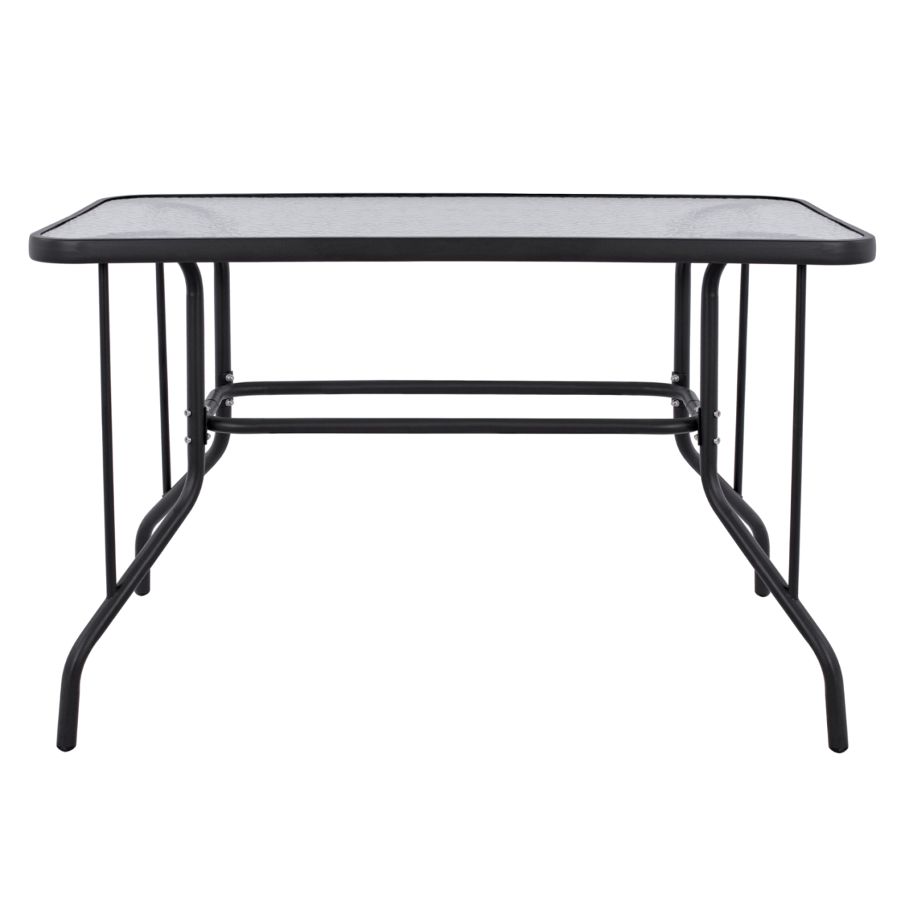 OUTDOOR METALLIC TABLE ADAM HM5020.01 DARK GREY WITH SAFETY GLASS TOP 110Χ60Χ71Hcm. [3]