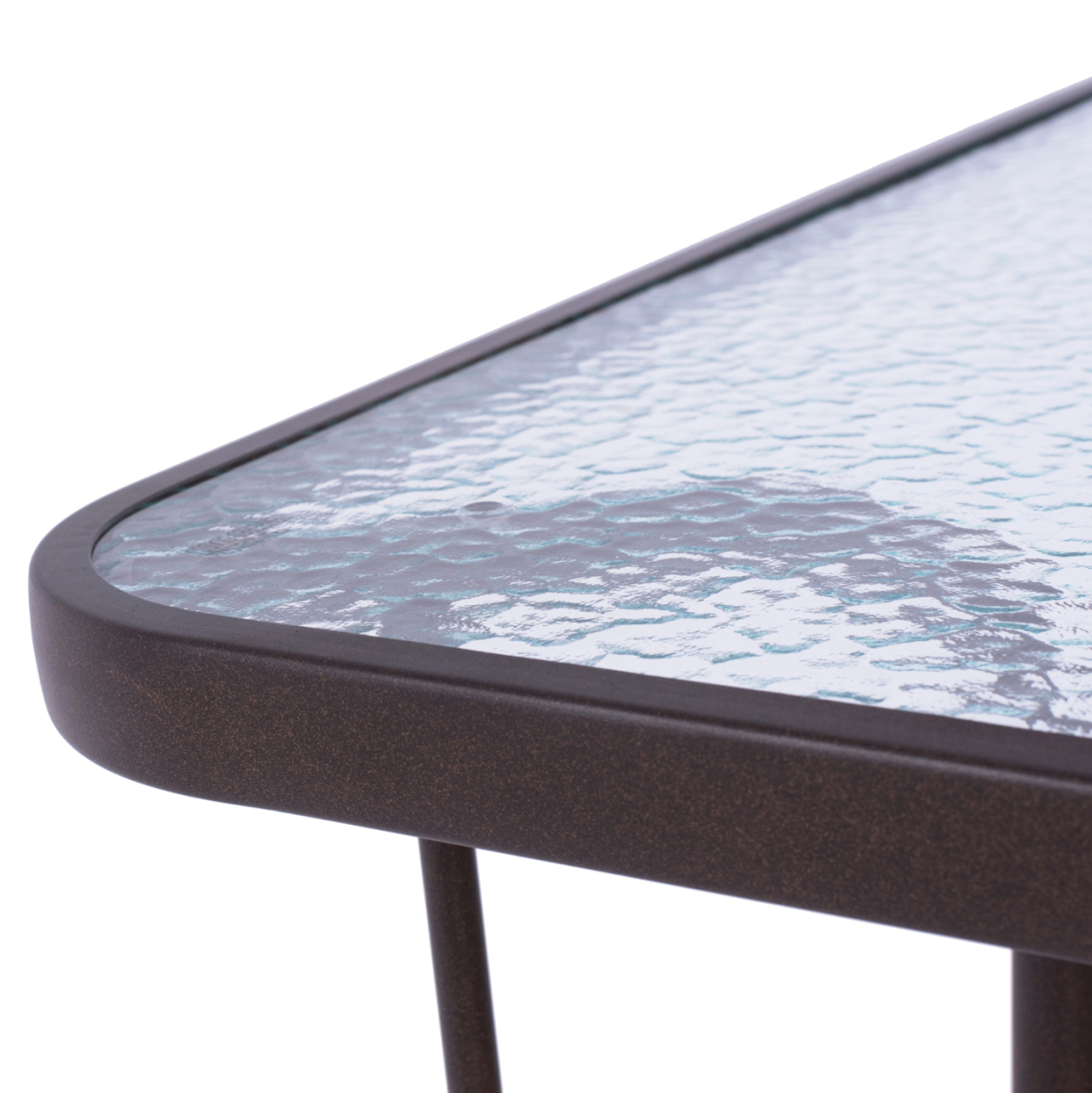 OUTDOOR METALLIC TABLE ADAM HM5020.02 BROWN WITH REINFORCED GLASS TOP 110Χ60Χ71Hcm. [5]