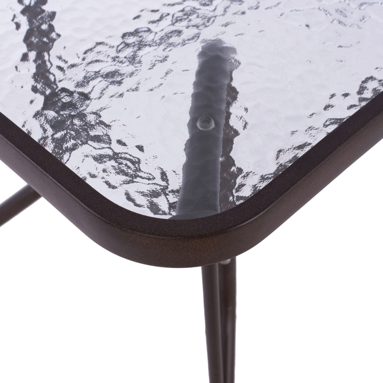 OUTDOOR METALLIC TABLE ADAM HM5020.02 BROWN WITH REINFORCED GLASS TOP 110Χ60Χ71Hcm. [4]