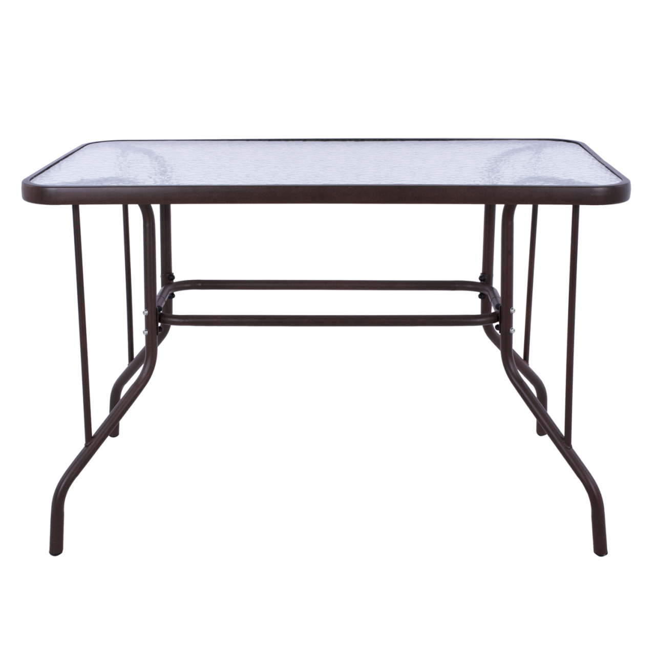 OUTDOOR METALLIC TABLE ADAM HM5020.02 BROWN WITH REINFORCED GLASS TOP 110Χ60Χ71Hcm. [3]