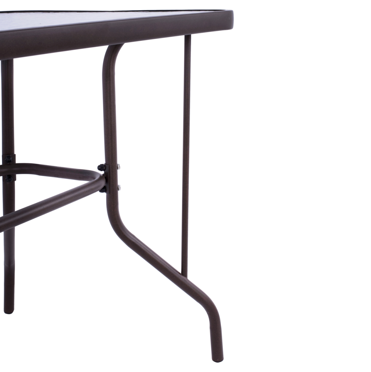 OUTDOOR METALLIC TABLE ADAM HM5020.02 BROWN WITH REINFORCED GLASS TOP 110Χ60Χ71Hcm. [7]