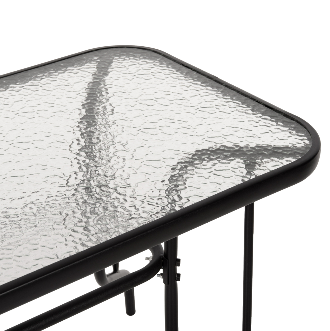 OUTDOOR METALLIC TABLE ADAM HM5020.03 BLACK WITH REINFORCED GLASS TOP 110Χ60Χ71Hcm. [5]