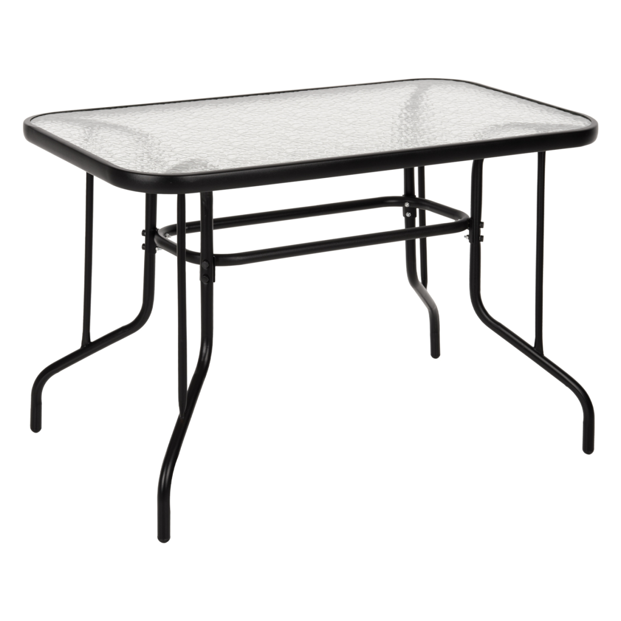 OUTDOOR METALLIC TABLE ADAM HM5020.03 BLACK WITH REINFORCED GLASS TOP 110Χ60Χ71Hcm. [4]