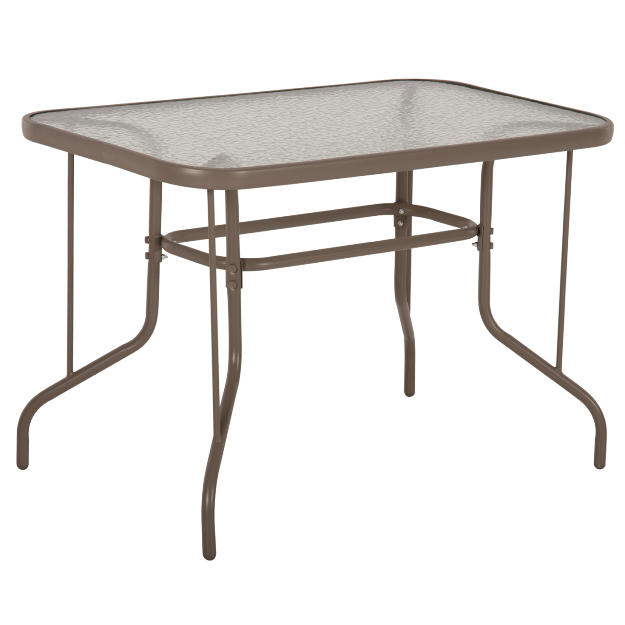 OUTDOOR METALLIC TABLE ADAM HM5020.04 CHAMPAGNE COLOR WITH REINFORCED GLASS TOP 110Χ60Χ71Hcm. [1]