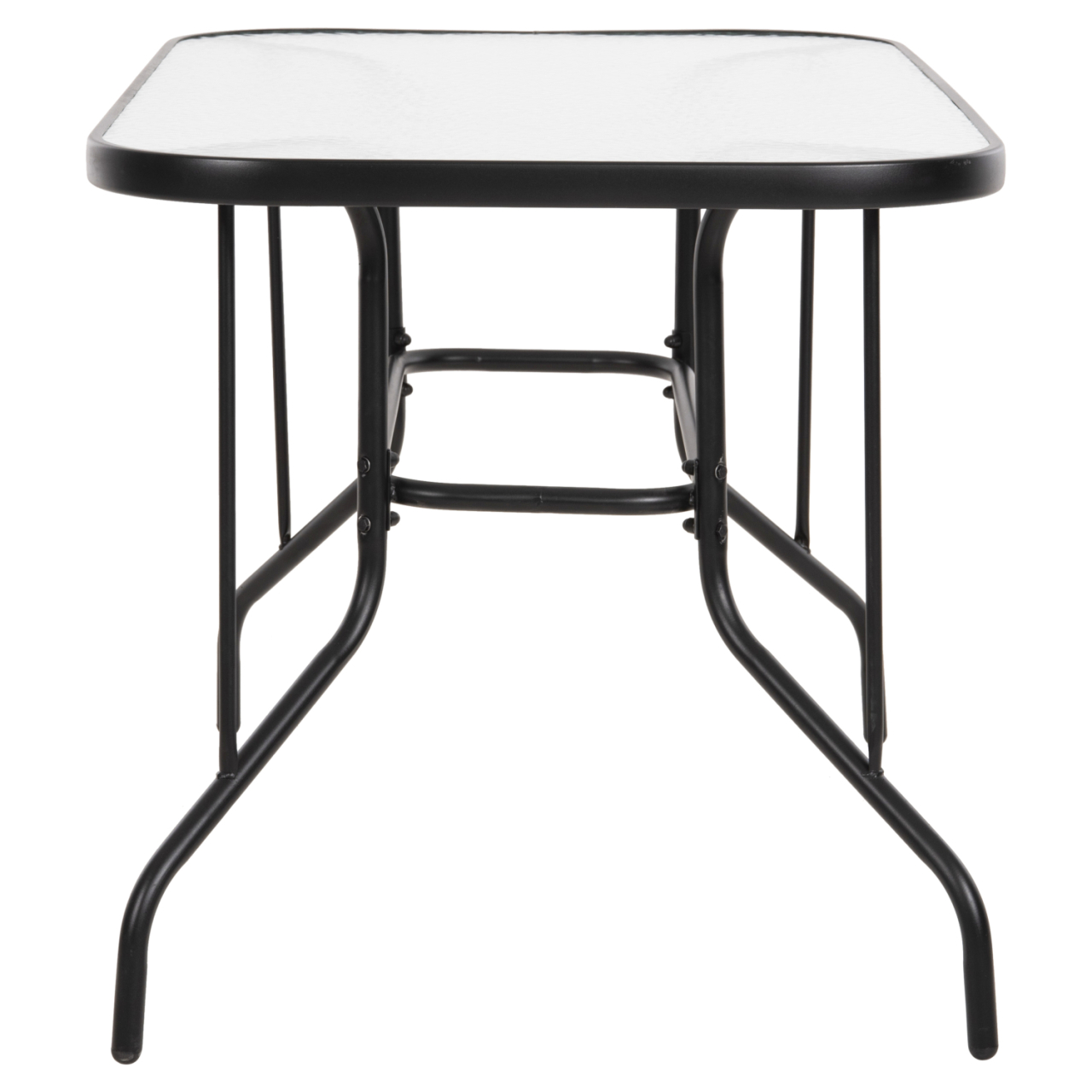 OUTDOOR METALLIC TABLE ADAM HM5679.03 BLACK WITH REINFORCED GLASS TOP 120Χ70Χ70Hcm. [4]