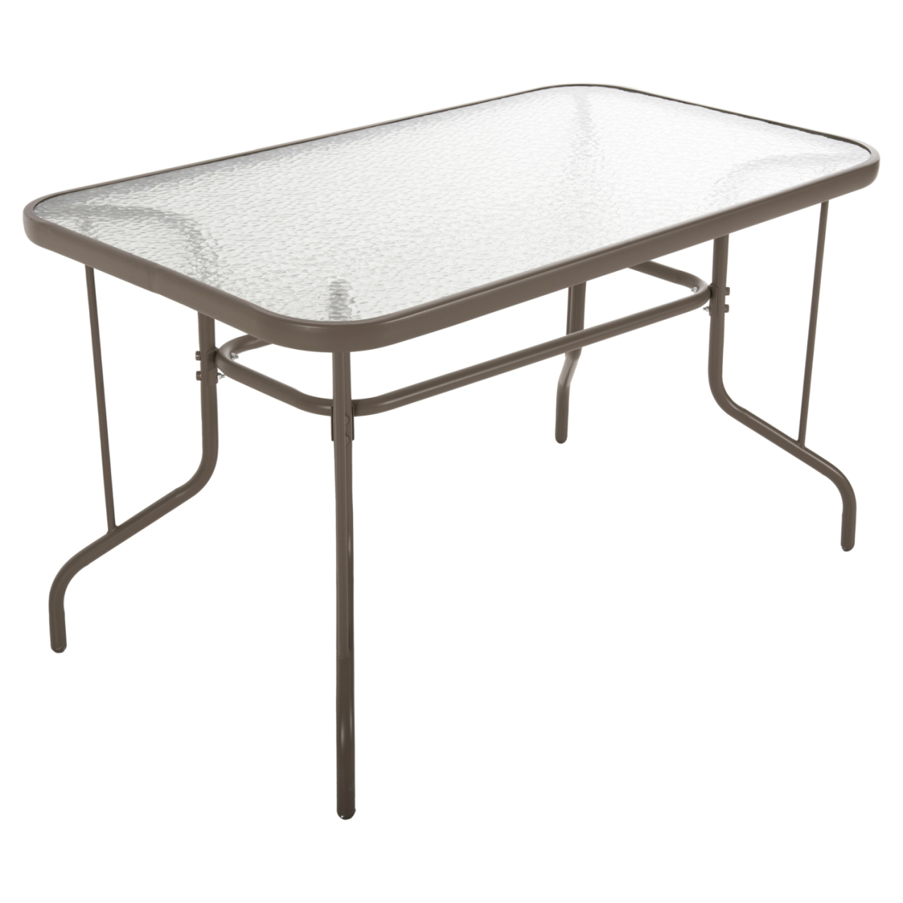 OUTDOOR METALLIC TABLE ADAM HM5679.04 CHAMPAGNE COLOR WITH REINFORCED GLASS TOP 120Χ70Χ71Hcm. [1]
