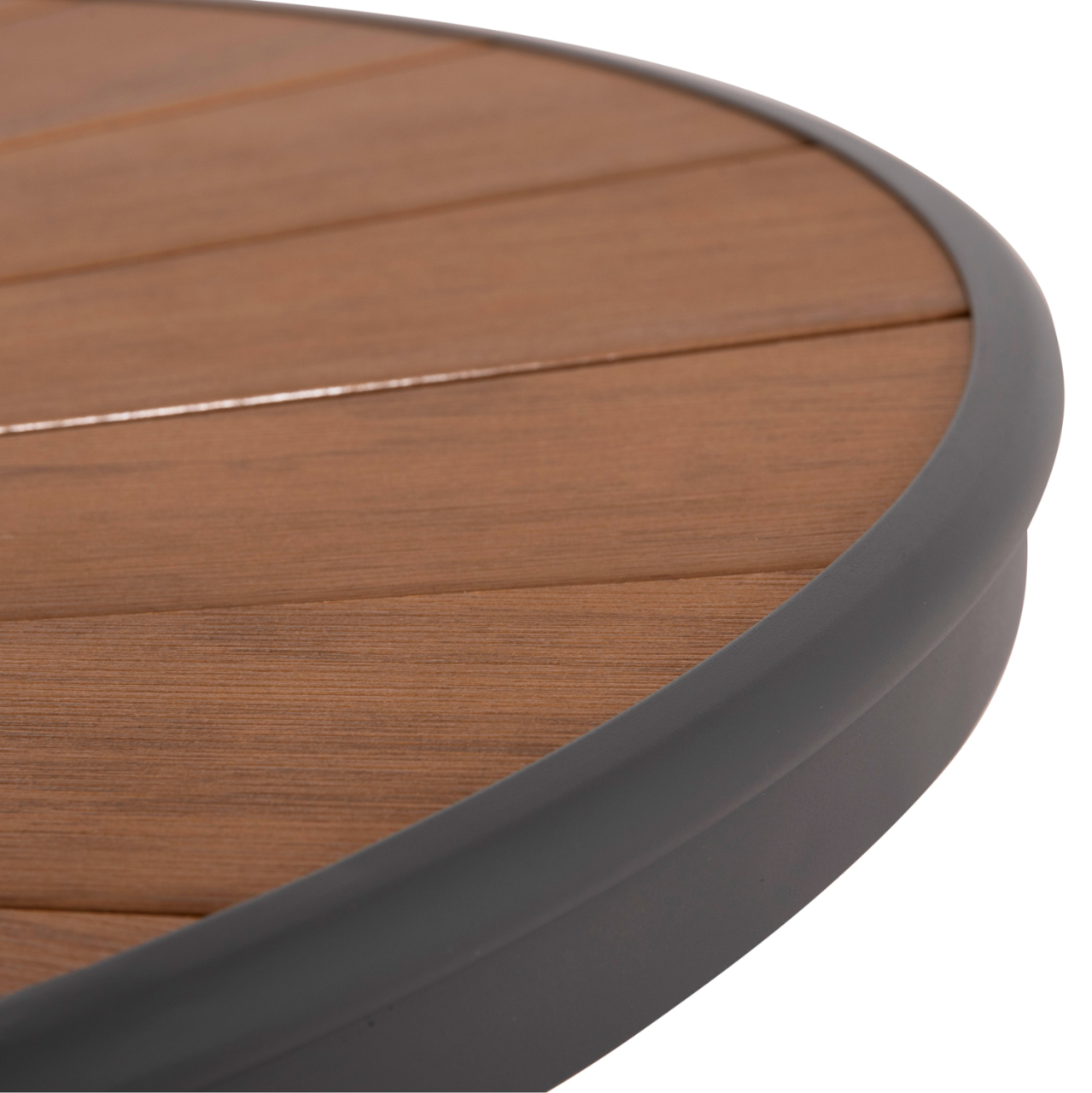 OUTDOOR OVAL DINING TABLE TELAMO HM6288.01 ANTHRACITE ALUMINUM-POLYWOOD IN NATURAL 160x90x73,5Hcm. [6]