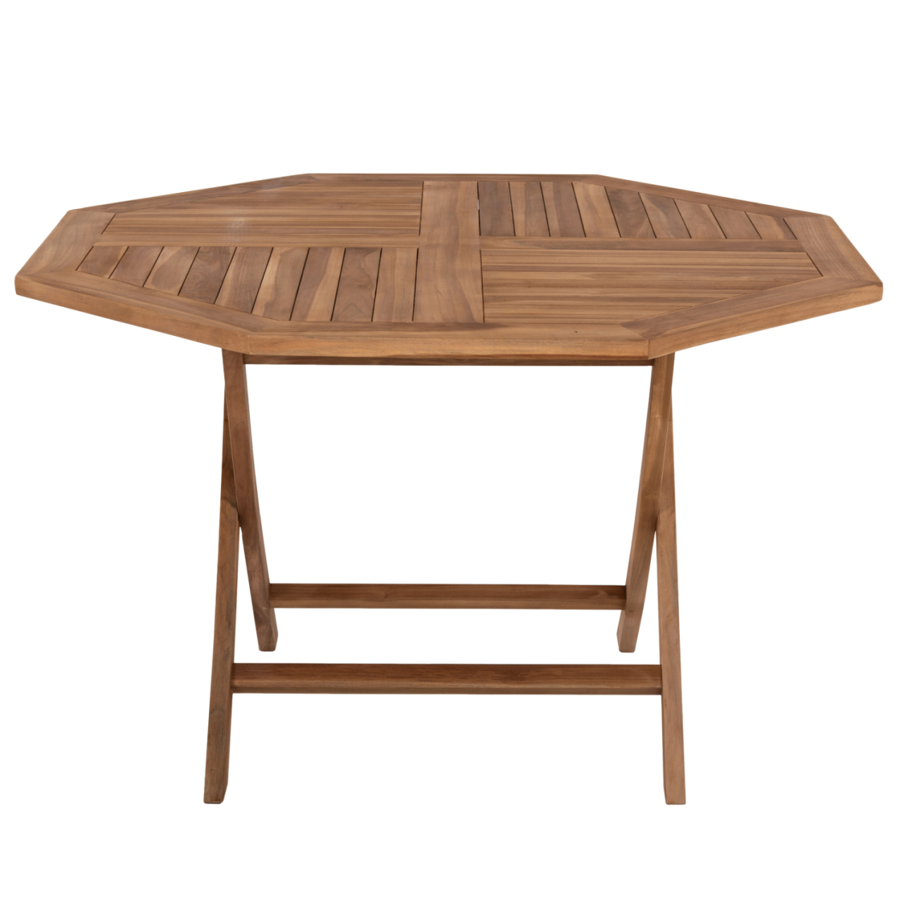 OUTDOOR POLYGON DINING TABLE KENDALL HM9545 FOLDABLE TEAK IN NATURAL COLOR 120x120x75Hcm. [3]