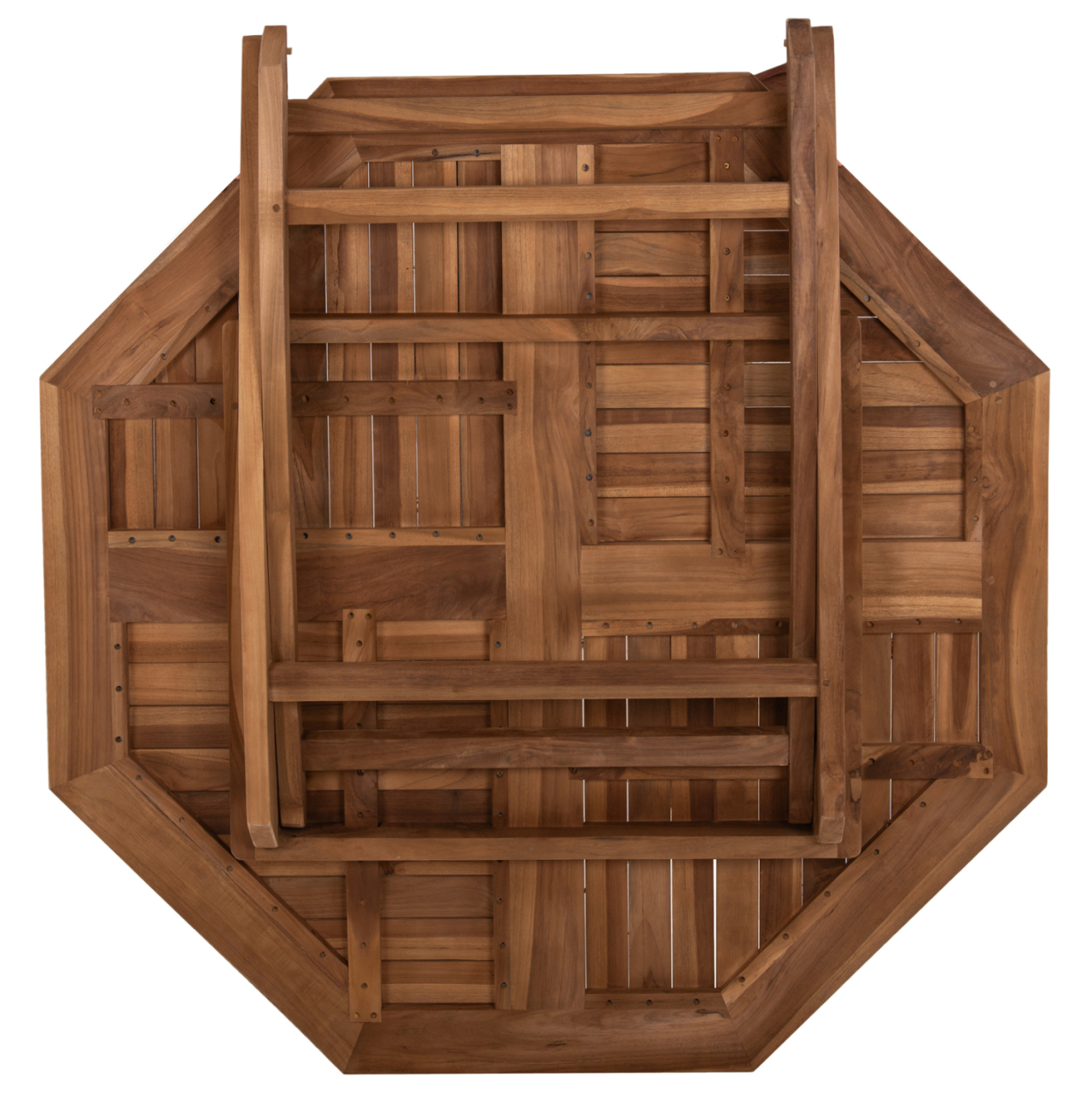 OUTDOOR POLYGON DINING TABLE KENDALL HM9545 FOLDABLE TEAK IN NATURAL COLOR 120x120x75Hcm. [8]