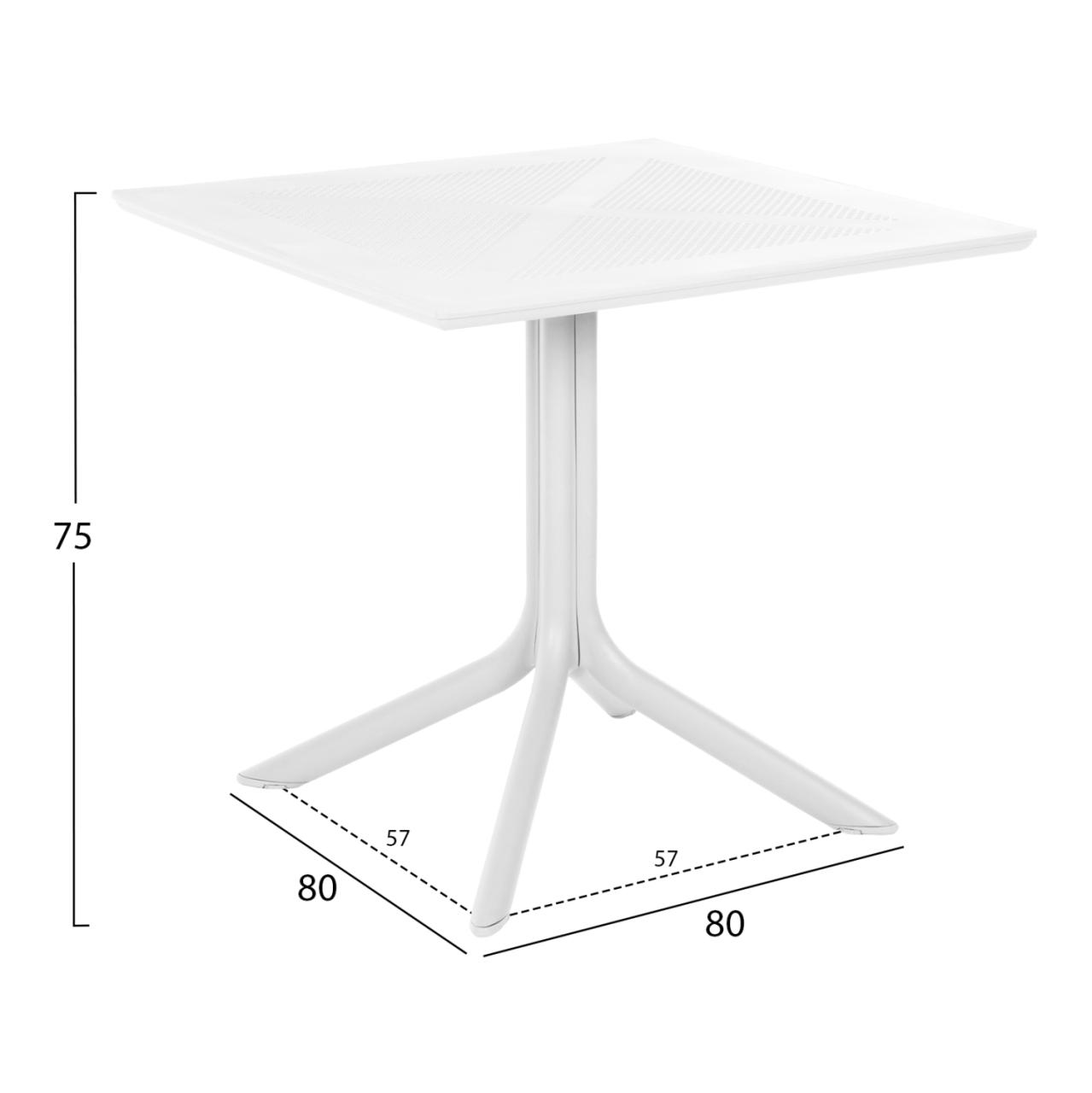 OUTDOOR POLYPROPYLENE SQUARE TABLE LUNAR HM5930.11 WHITE 80x80x74Hcm. [2]