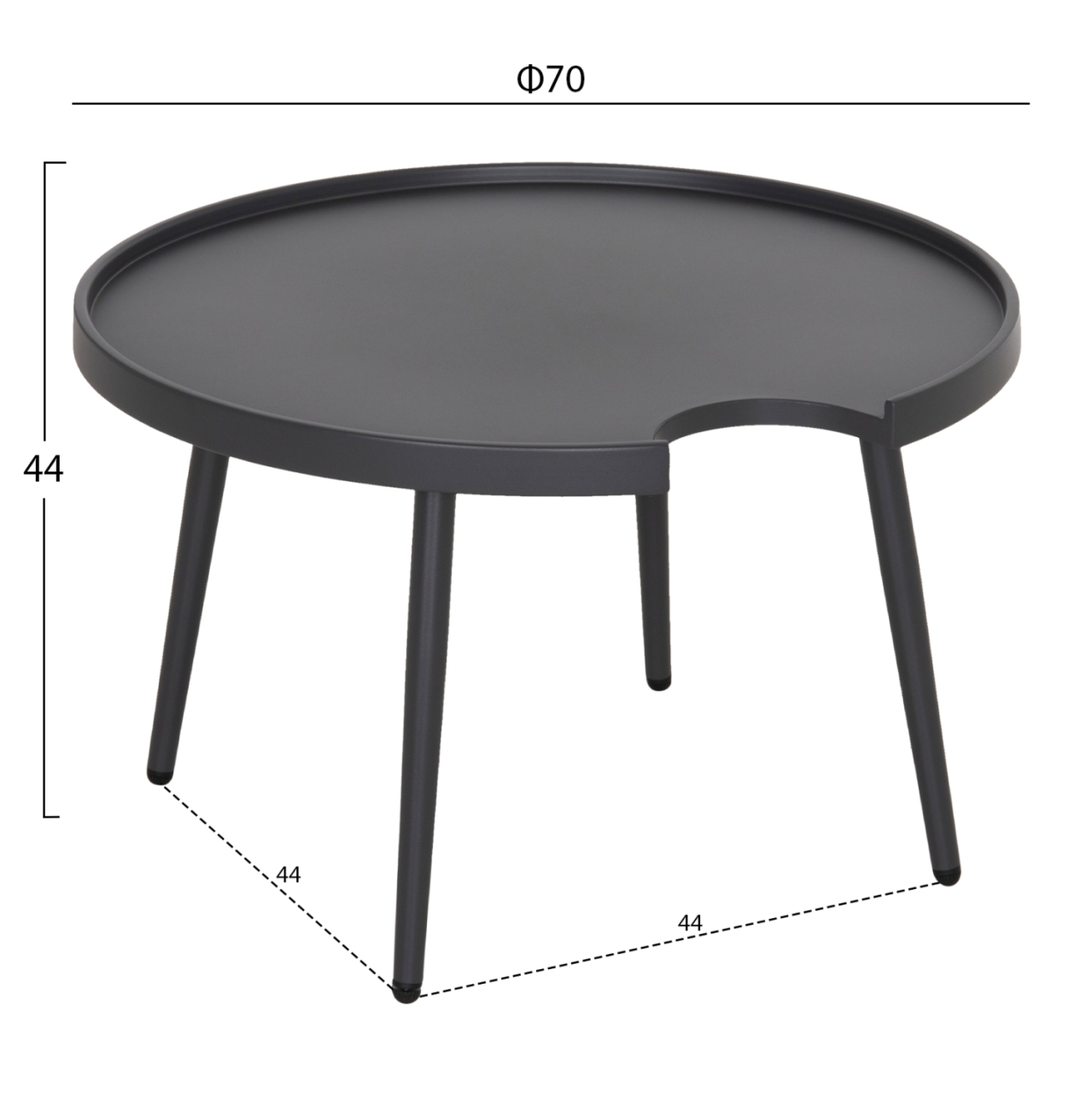 OUTDOOR ROUND COFFEE TABLE TEROC HM6434.01 ALUMINUM IN GREY Φ70x44Hcm [2]