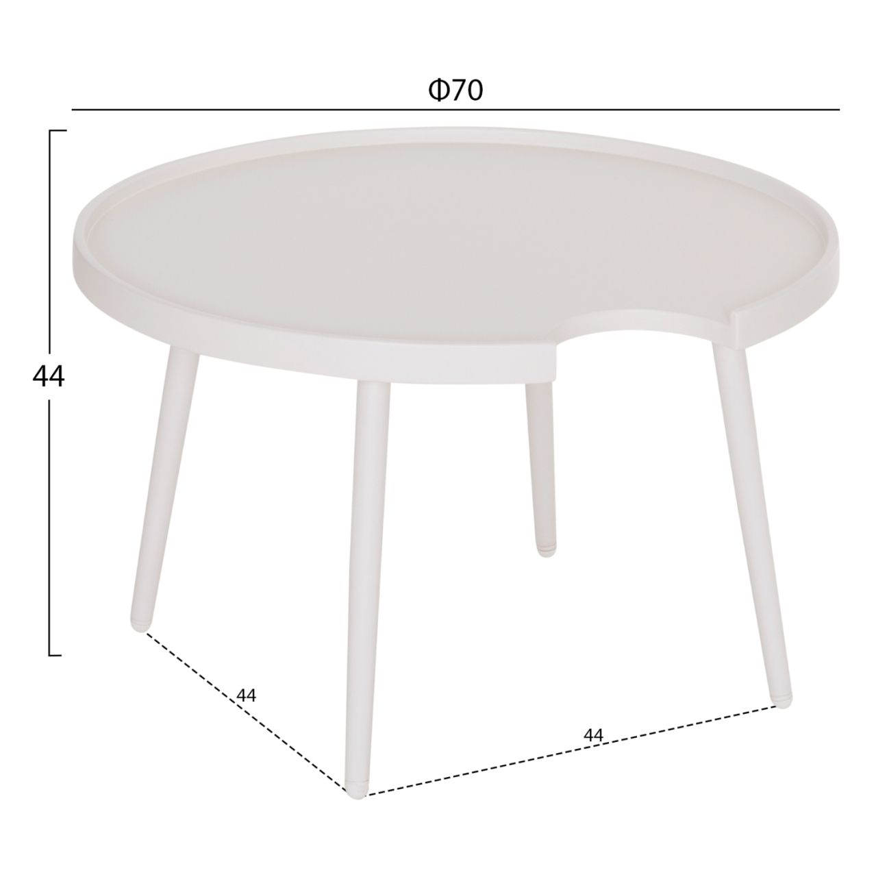 OUTDOOR ROUND COFFEE TABLE TEROC HM6434.02 ALUMINUM IN WHITE Φ70x44Hcm [2]