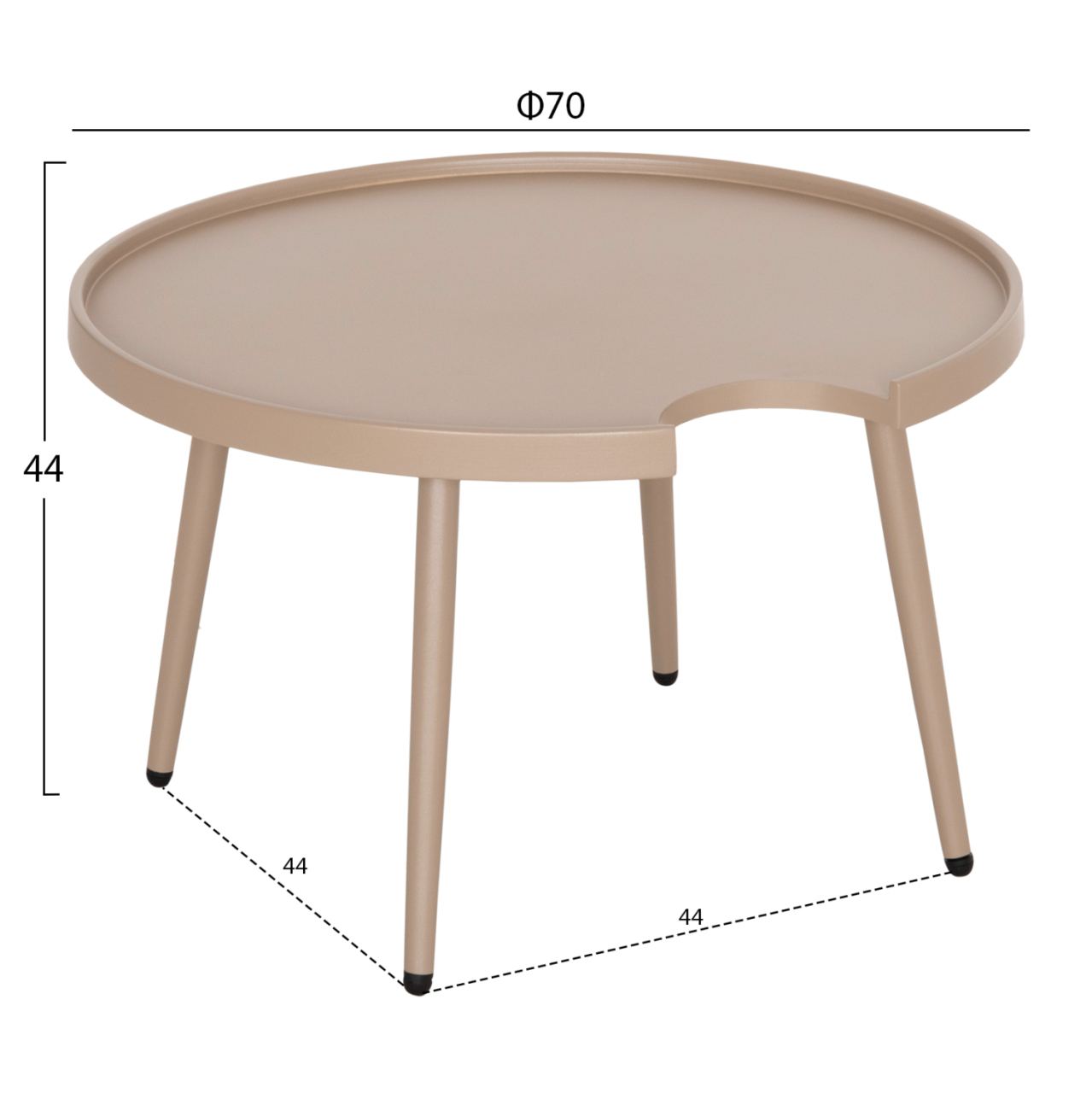 OUTDOOR ROUND COFFEE TABLE TEROC HM6434.03 ALUMINUM IN CAPPUCCINO Φ70x44Hcm [2]