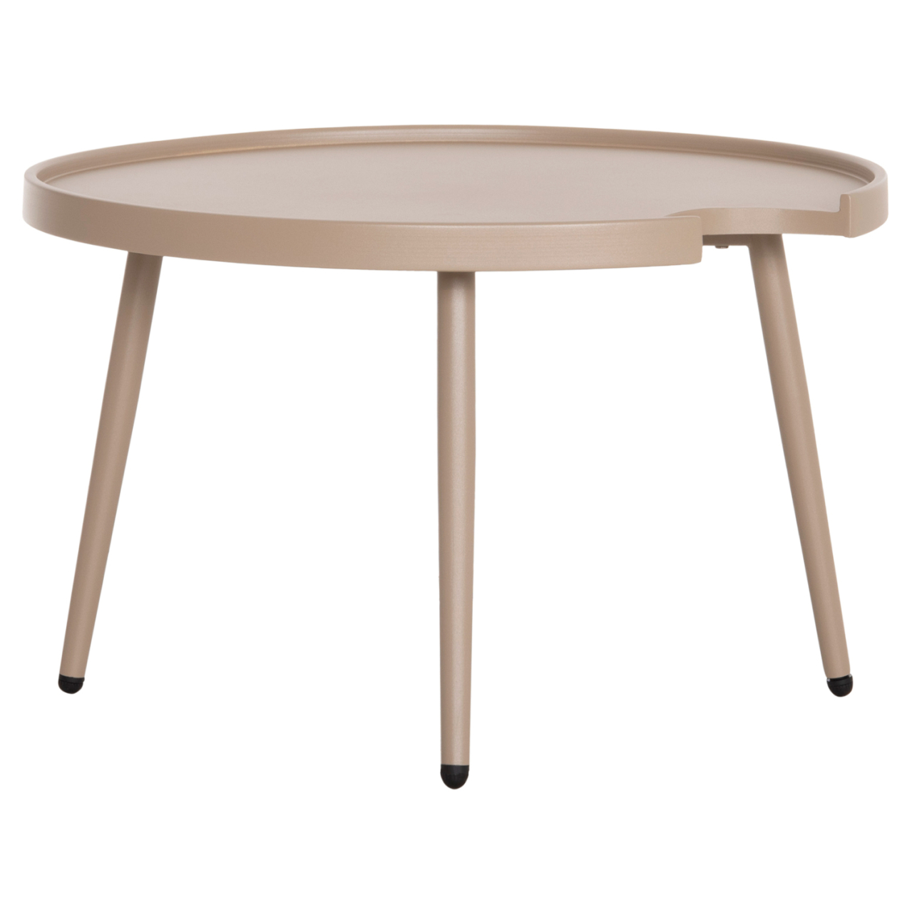 OUTDOOR ROUND COFFEE TABLE TEROC HM6434.03 ALUMINUM IN CAPPUCCINO Φ70x44Hcm [3]