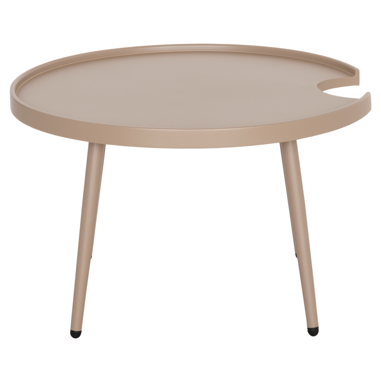 OUTDOOR ROUND COFFEE TABLE TEROC HM6434.03 ALUMINUM IN CAPPUCCINO Φ70x44Hcm [4]
