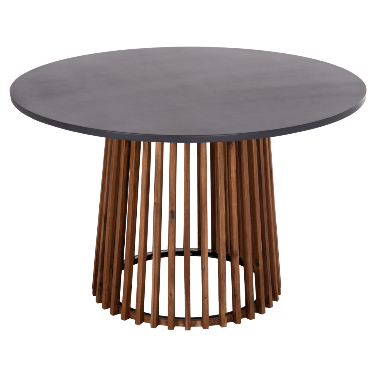 OUTDOOR ROUND DINING TABLE CRISTOBAL HM6235 ACACIA WOOD-CEMENT TOP Φ120x77Hcm. [7]