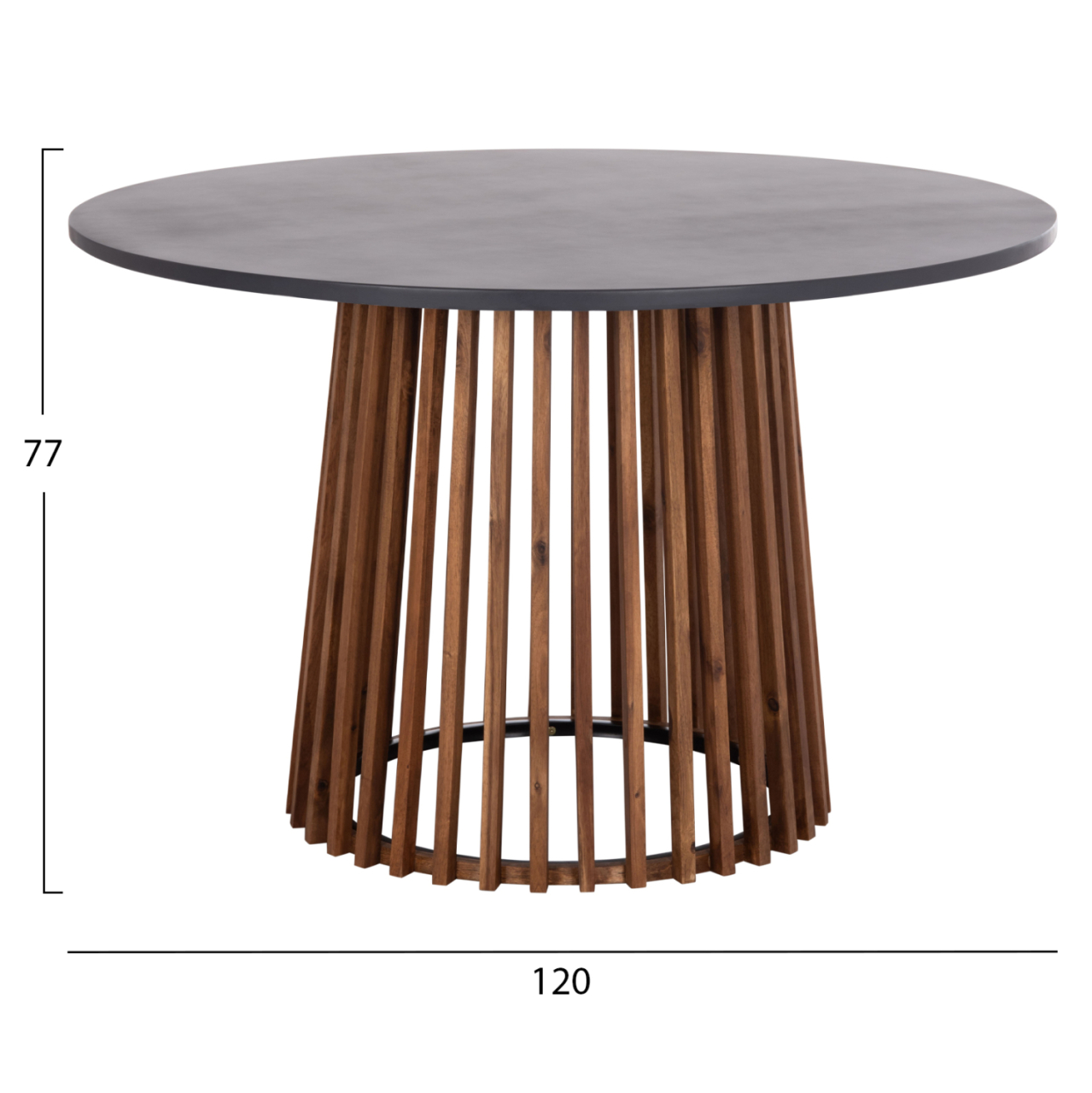 OUTDOOR ROUND DINING TABLE CRISTOBAL HM6235 ACACIA WOOD-CEMENT TOP Φ120x77Hcm. [2]