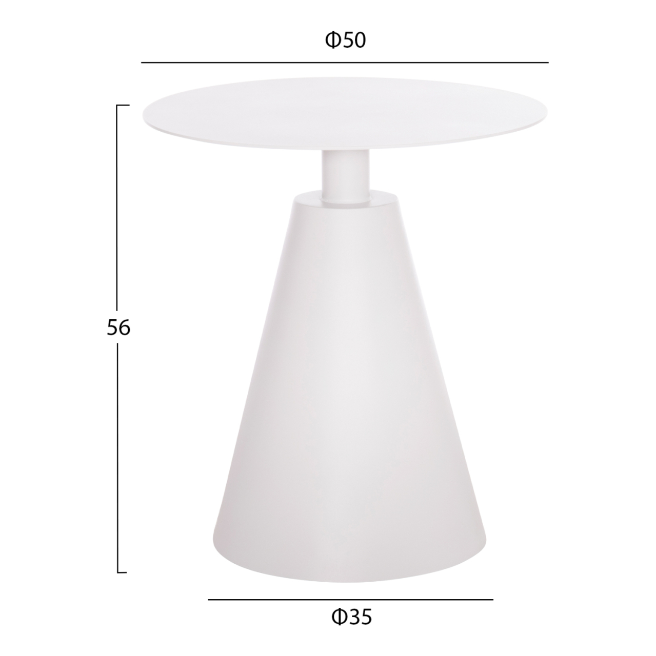 OUTDOOR ROUND SIDE TABLE SERA HM6270.02 ALUMINUM IN WHITE Φ50x56Hcm. [2]