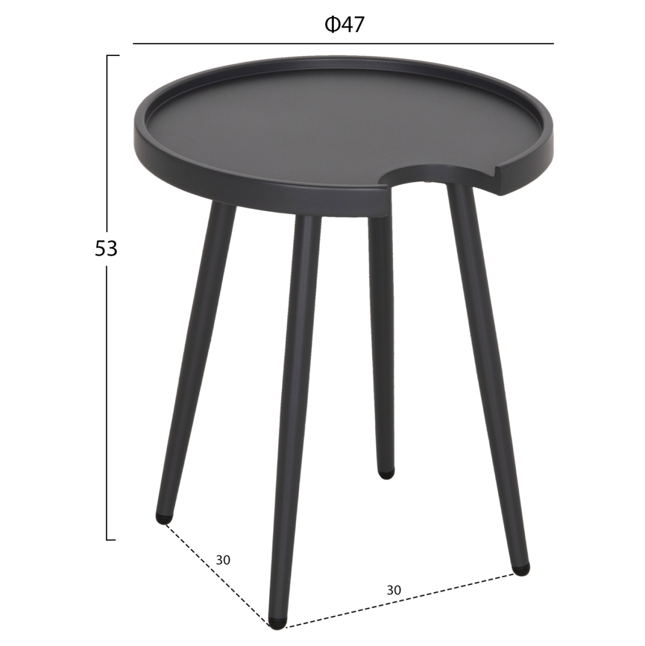 OUTDOOR ROUND SIDE TABLE TEROC HM6433.01 ALUMINUM IN GREY Φ47x53Hcm. [2]